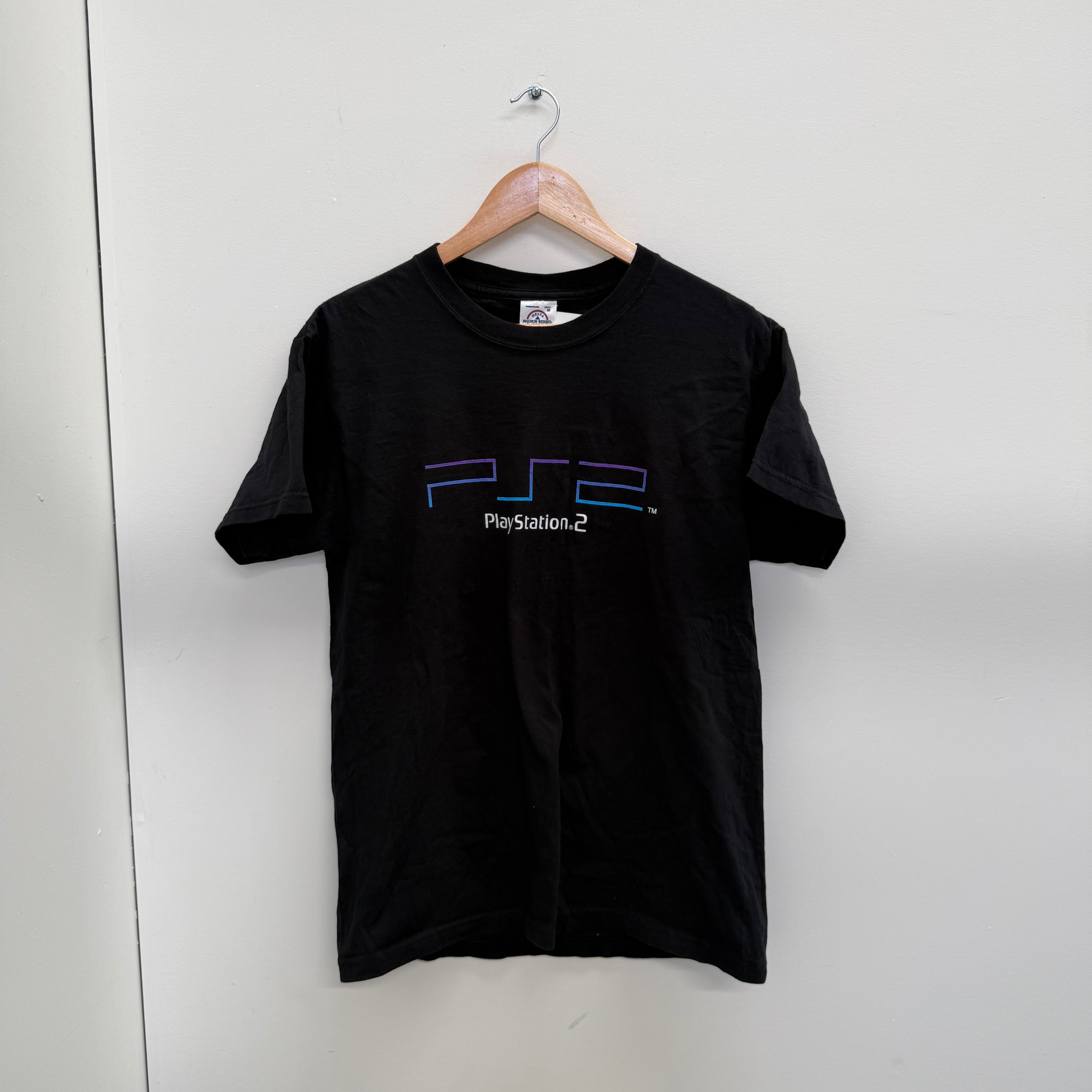 Vintage 2000's PS2 Playstation Promo Logo T Shirt Black (Size M