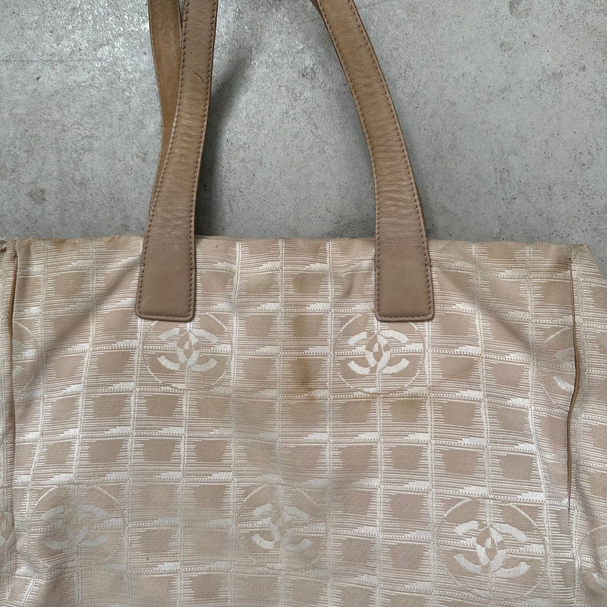 Chanel Nylon Tote Bag Beige Curated by Charbel