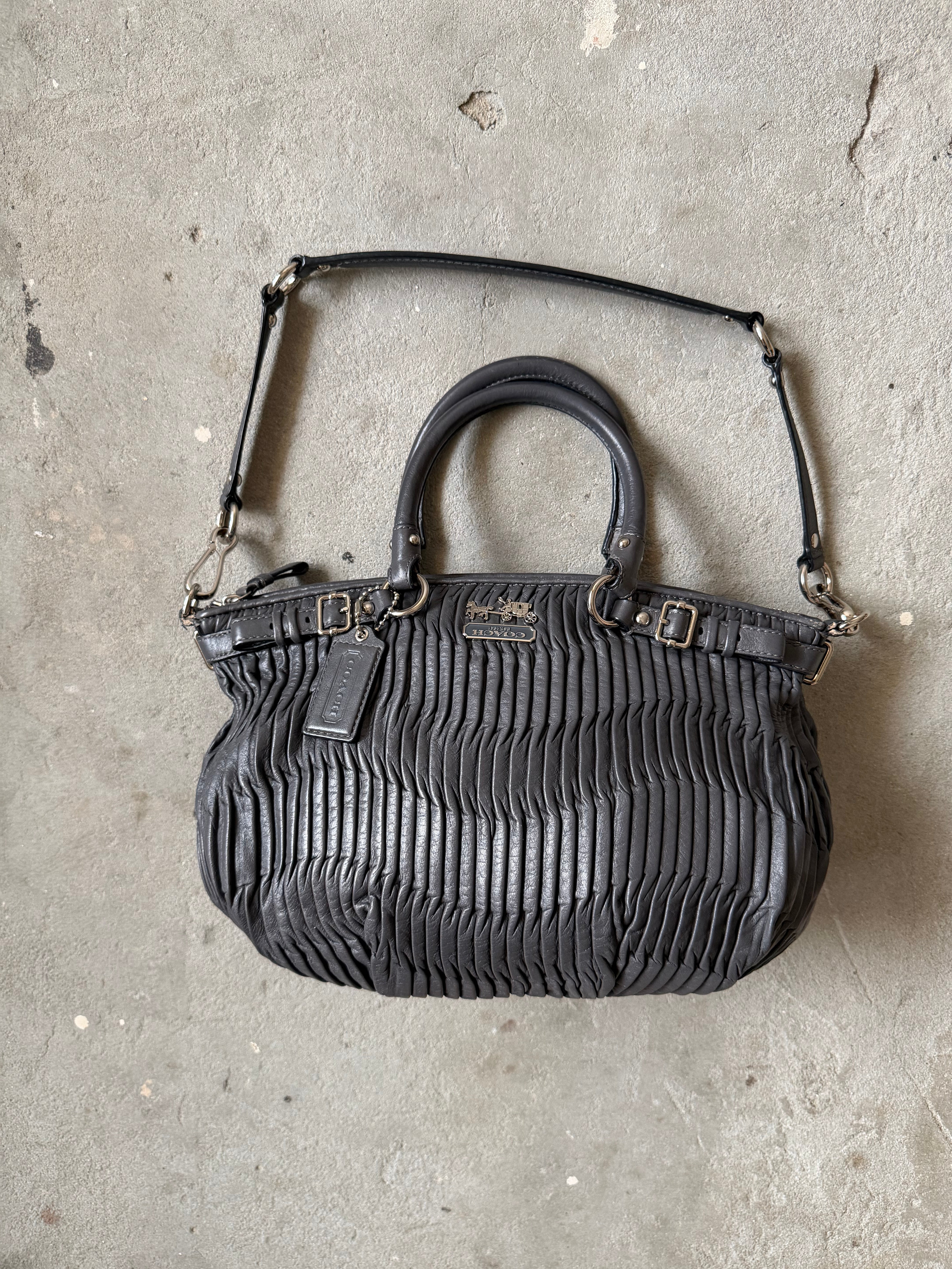 Coach 2Way Sophia Madison Pleated Shoulder Bag Grey – Curated by 