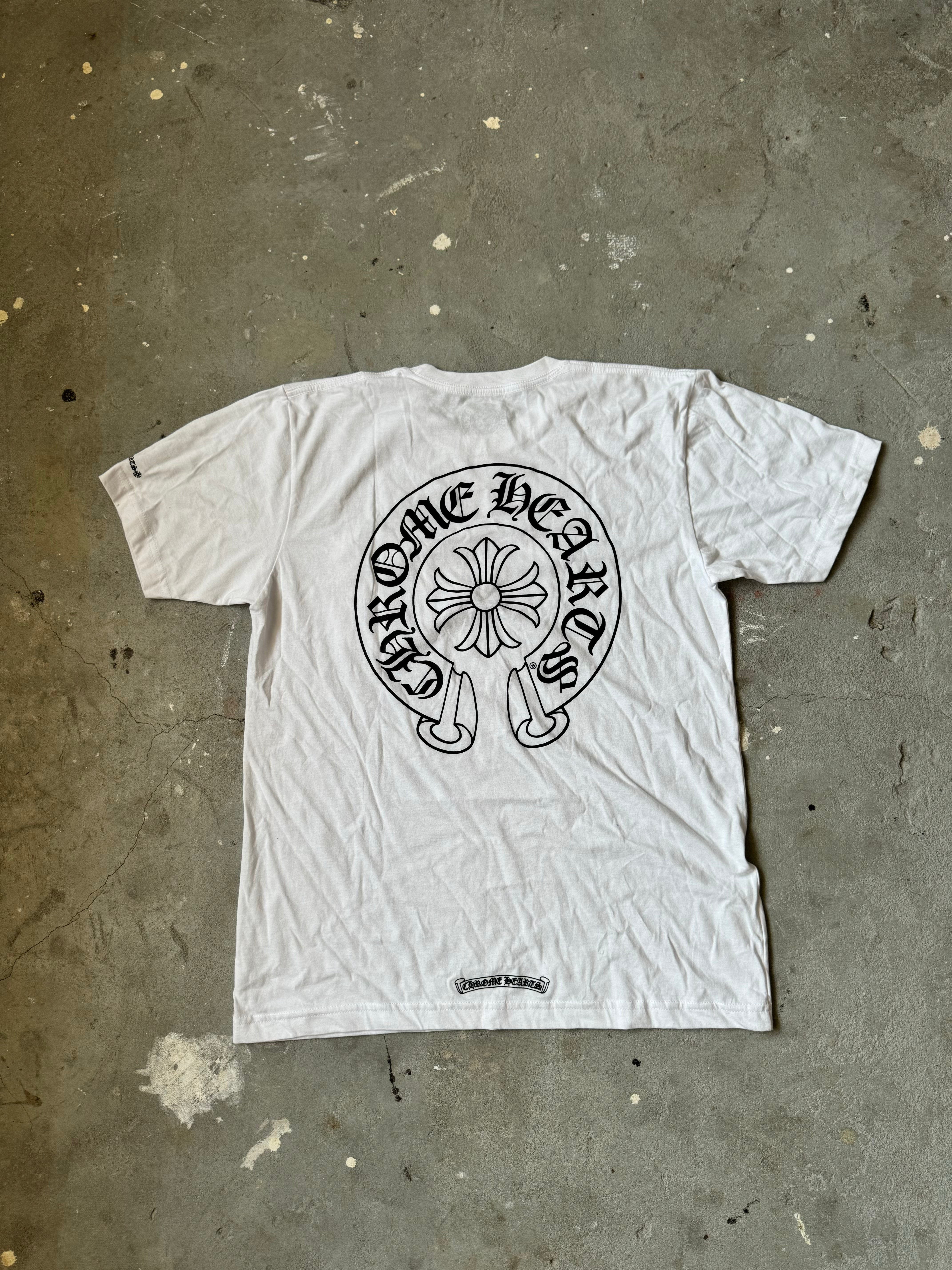Chrome Hearts Horse Shoe Logo Pocket T-Shirt White (Size L Chrome Hearts Horse Shoe Logo Pocket T-Shirt White (Size L
