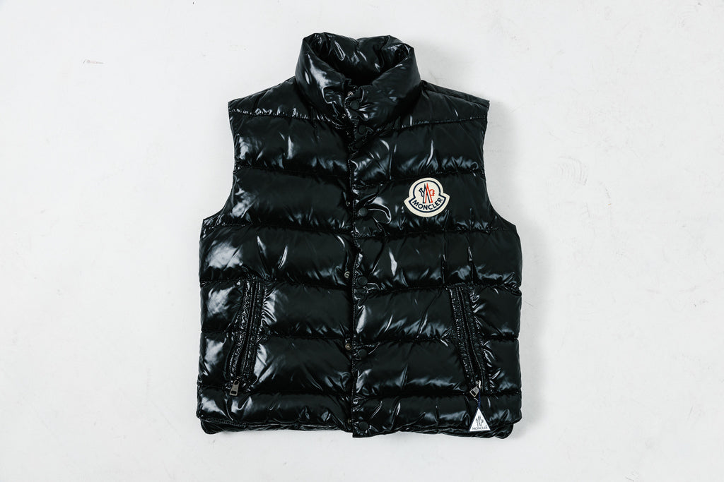 Moncler Black Puffer Logo Vest Size 2/M - Main Image