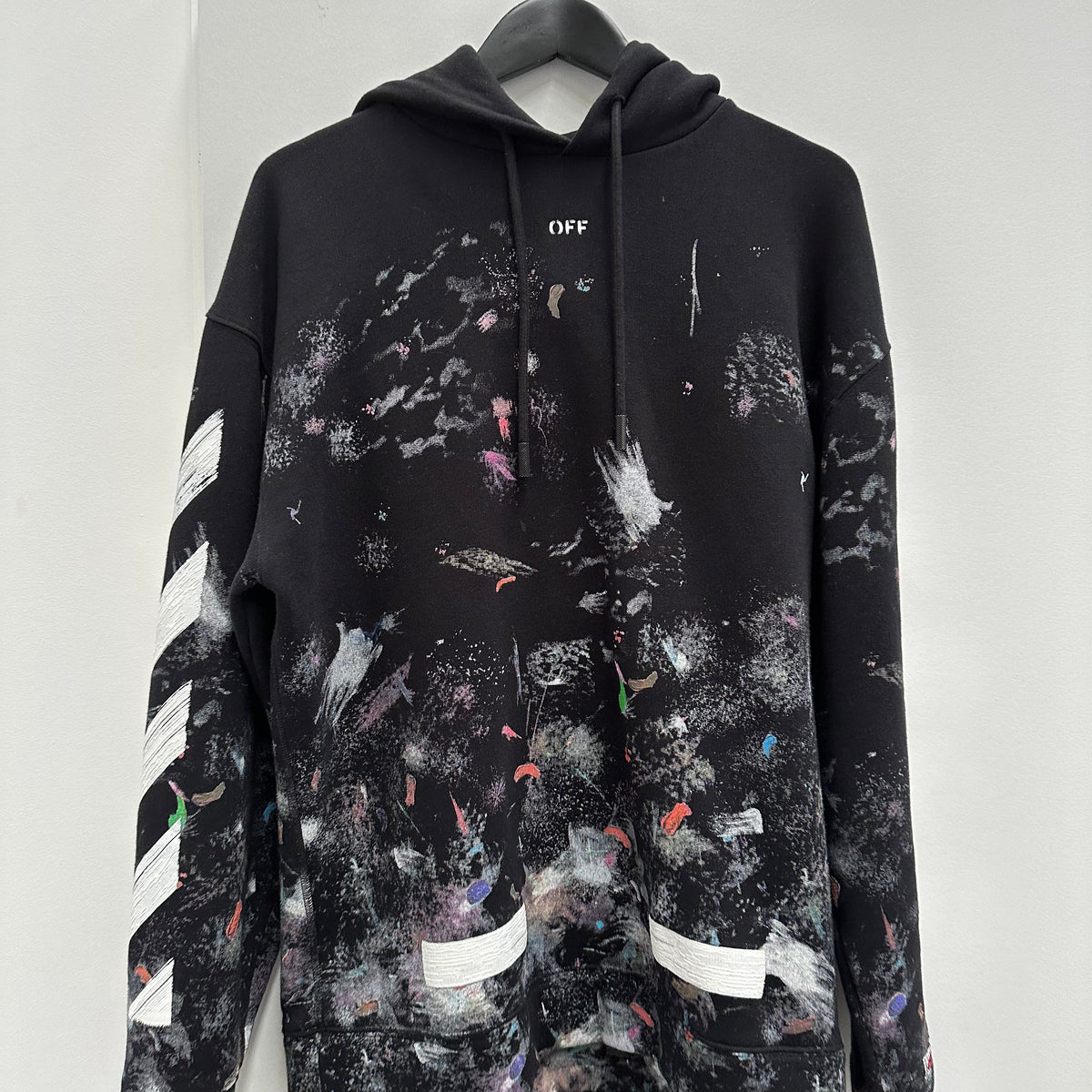 Off white paint splatter on sale hoodie