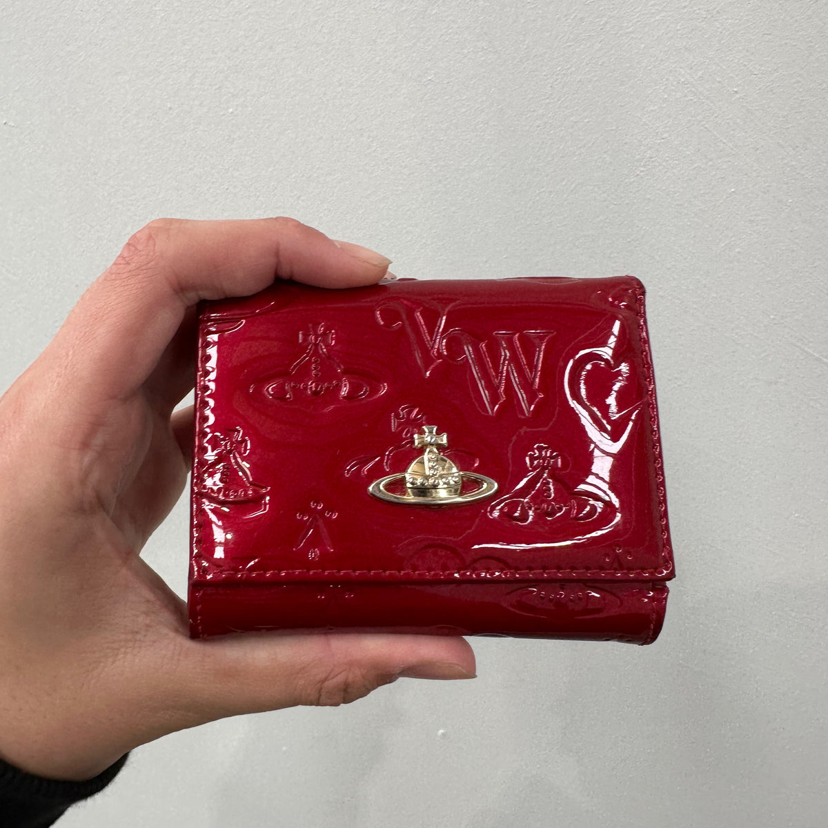 Vivienne Westwood Enamel Red Trifold Wallet Curated By Charbel vivienne-westwood-enamel-red-trifold-wallet-curated-by-charbel
