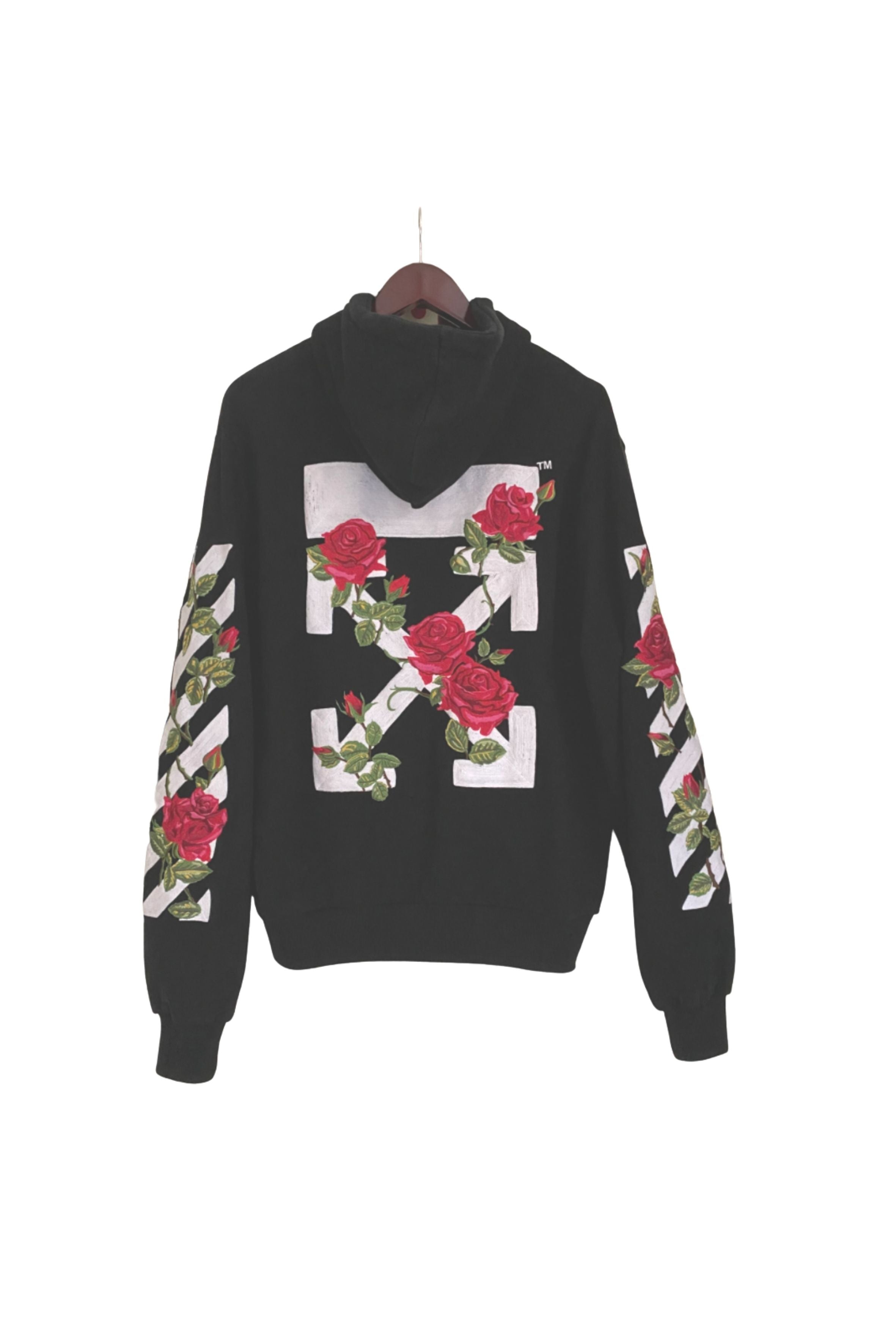 Off White Rose Embroidered Zip Up Hoodie – Curated by Charbel