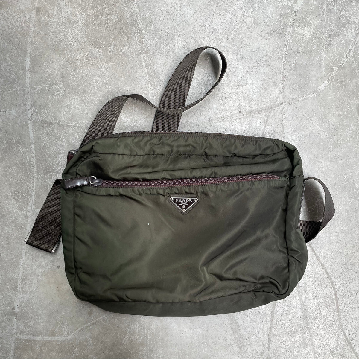 Prada Medium Crossbody Bag Nylon Green Curated by Charbel