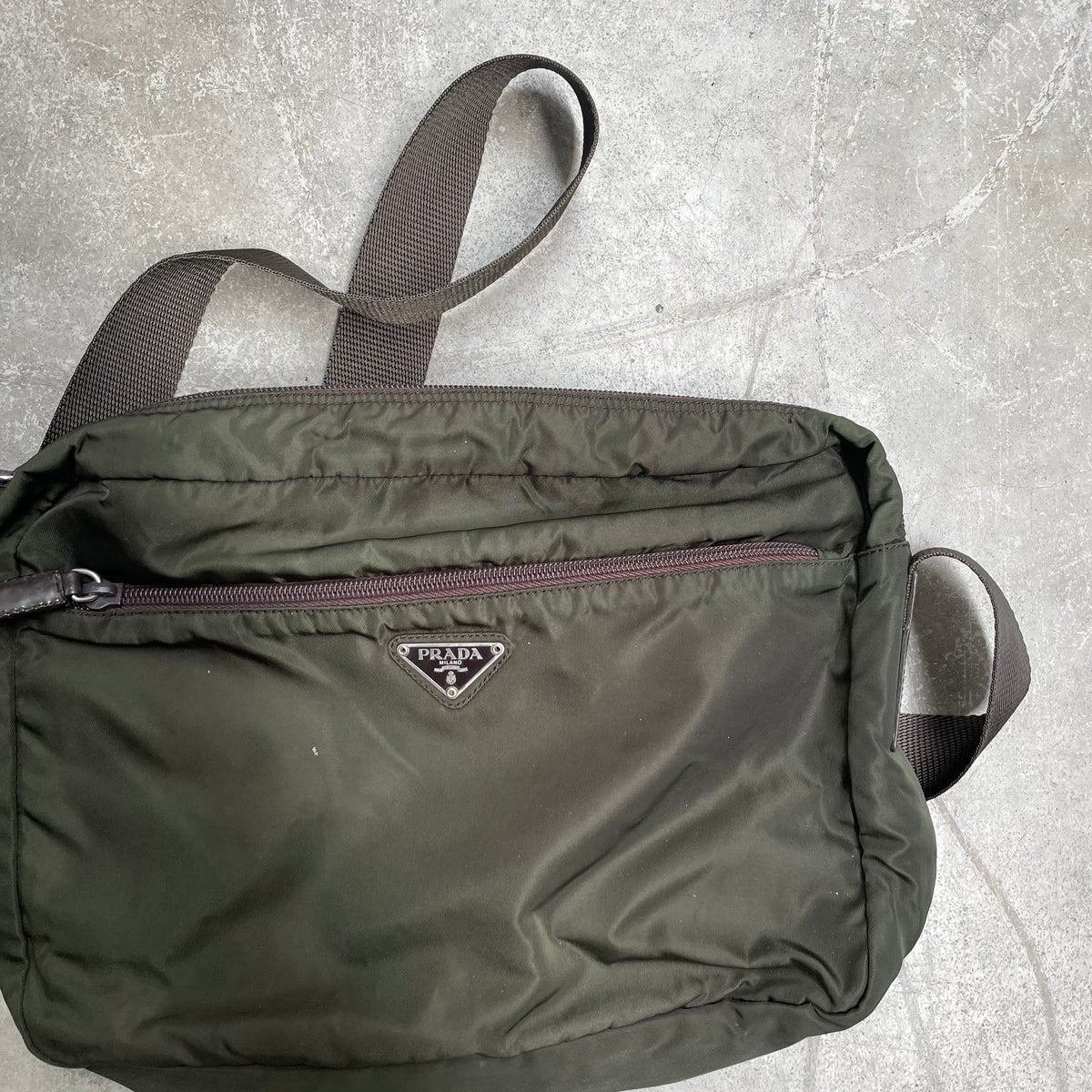 Prada Medium Crossbody Bag Nylon Green Curated by Charbel