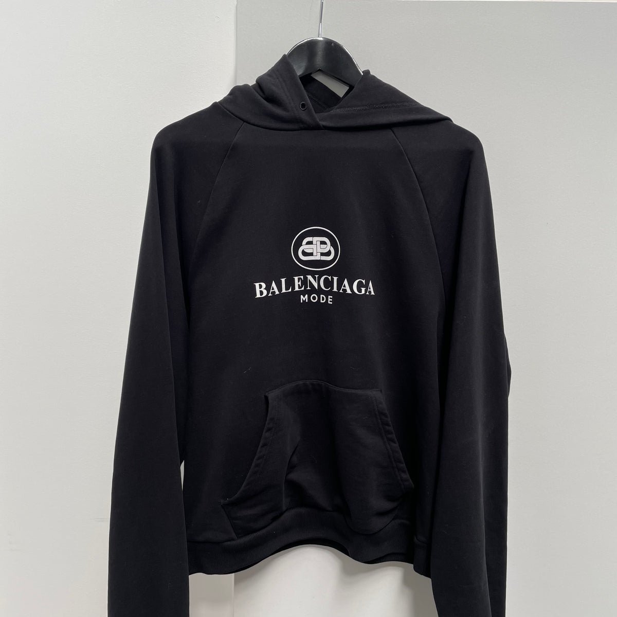 Balenciaga BB Mode Hoodie Black White Size S