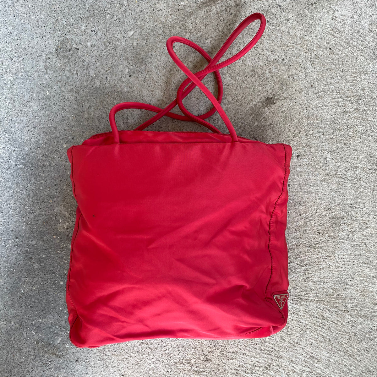 Prada Nylon Red Tote Bag – Curated by Charbel