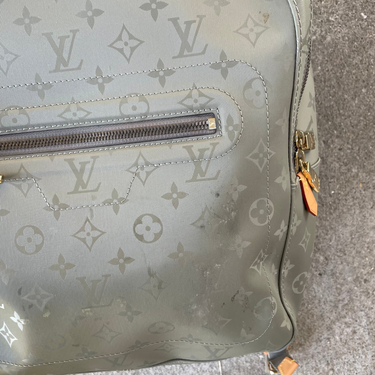 Louis Vuitton Silver Titanium Monogram Backpack