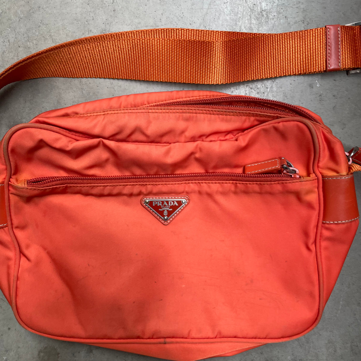 Prada Medium Crossbody Bag Nylon Orange Curated by Charbel