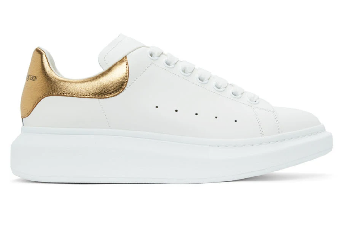 White on sale sneakers gold