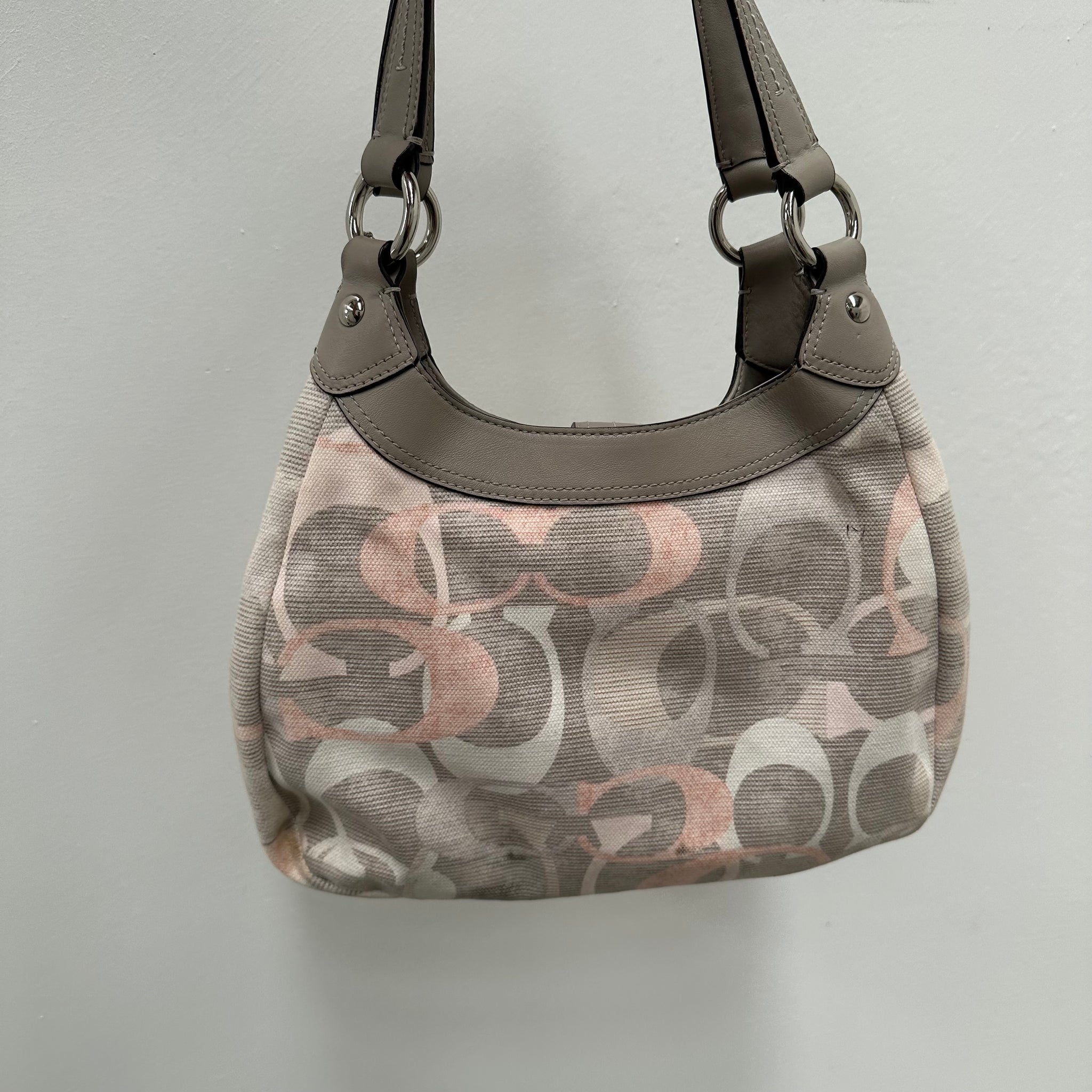 Coach Tri Colour Logo Print Double Strap Shoulder Bag