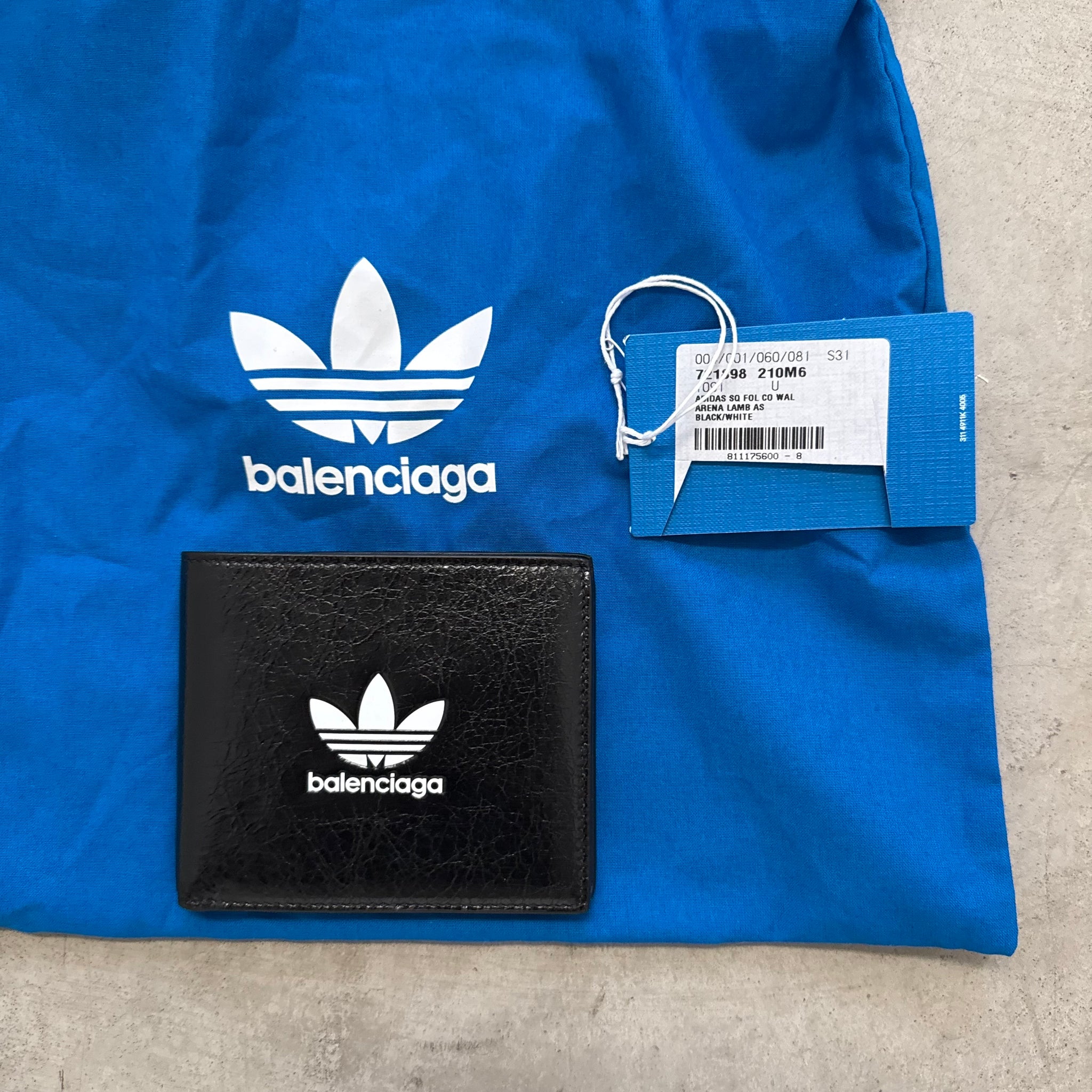 Balenciaga x Adidas Square Folded Wallet Black