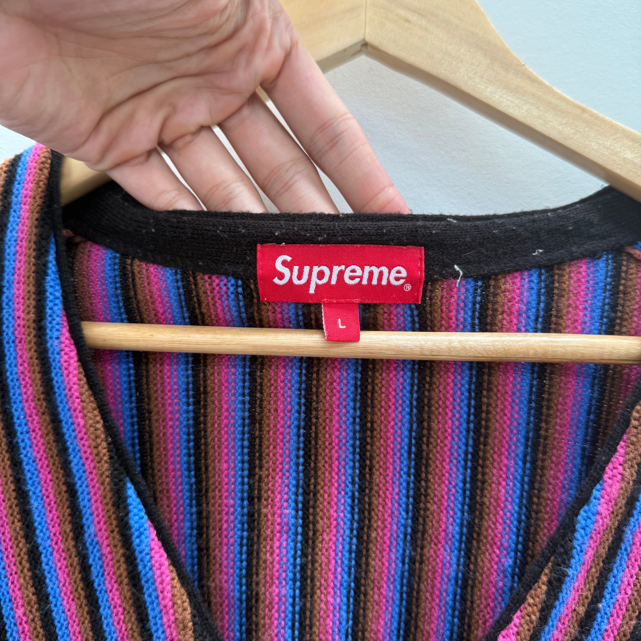 Supreme Rainbow Striped Cardigan (Size L)