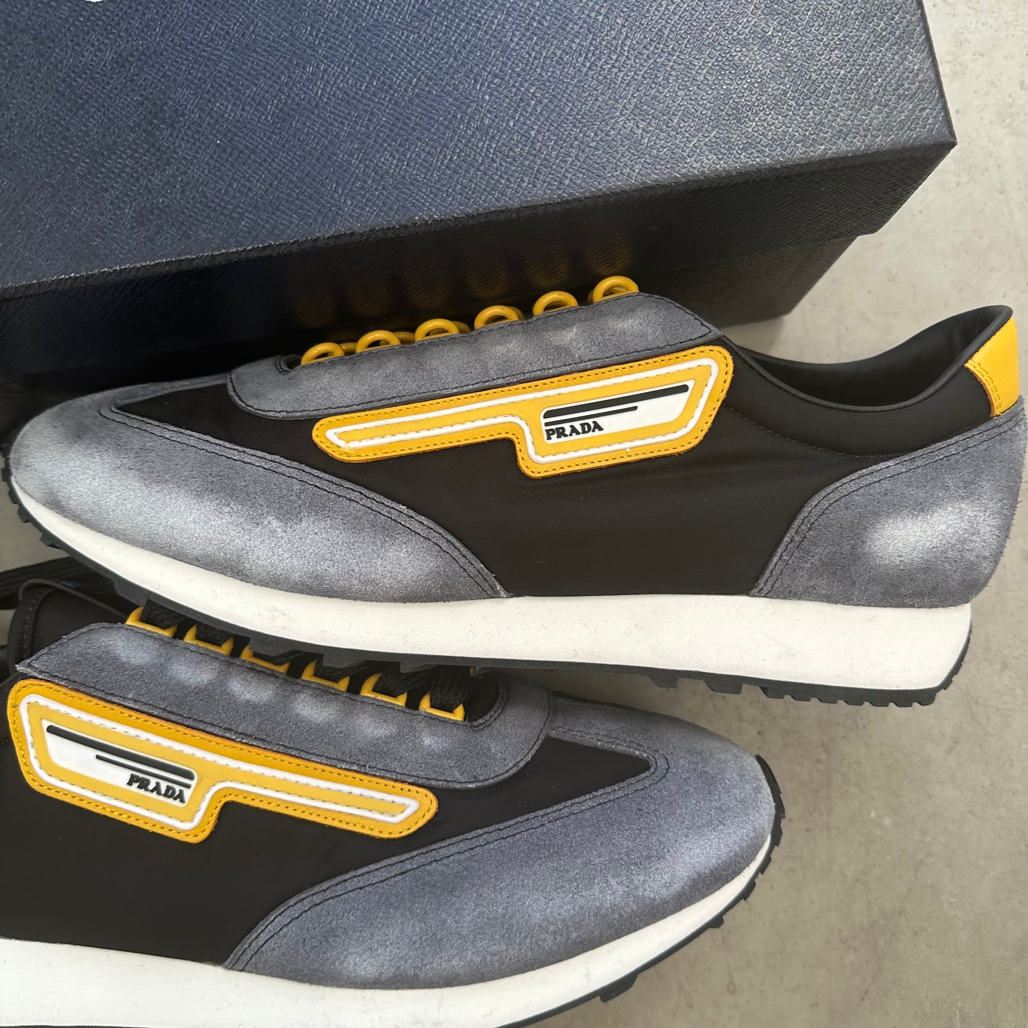 Prada Milano 70 Retro Nylon Sneaker Black Yellow (EU 43)