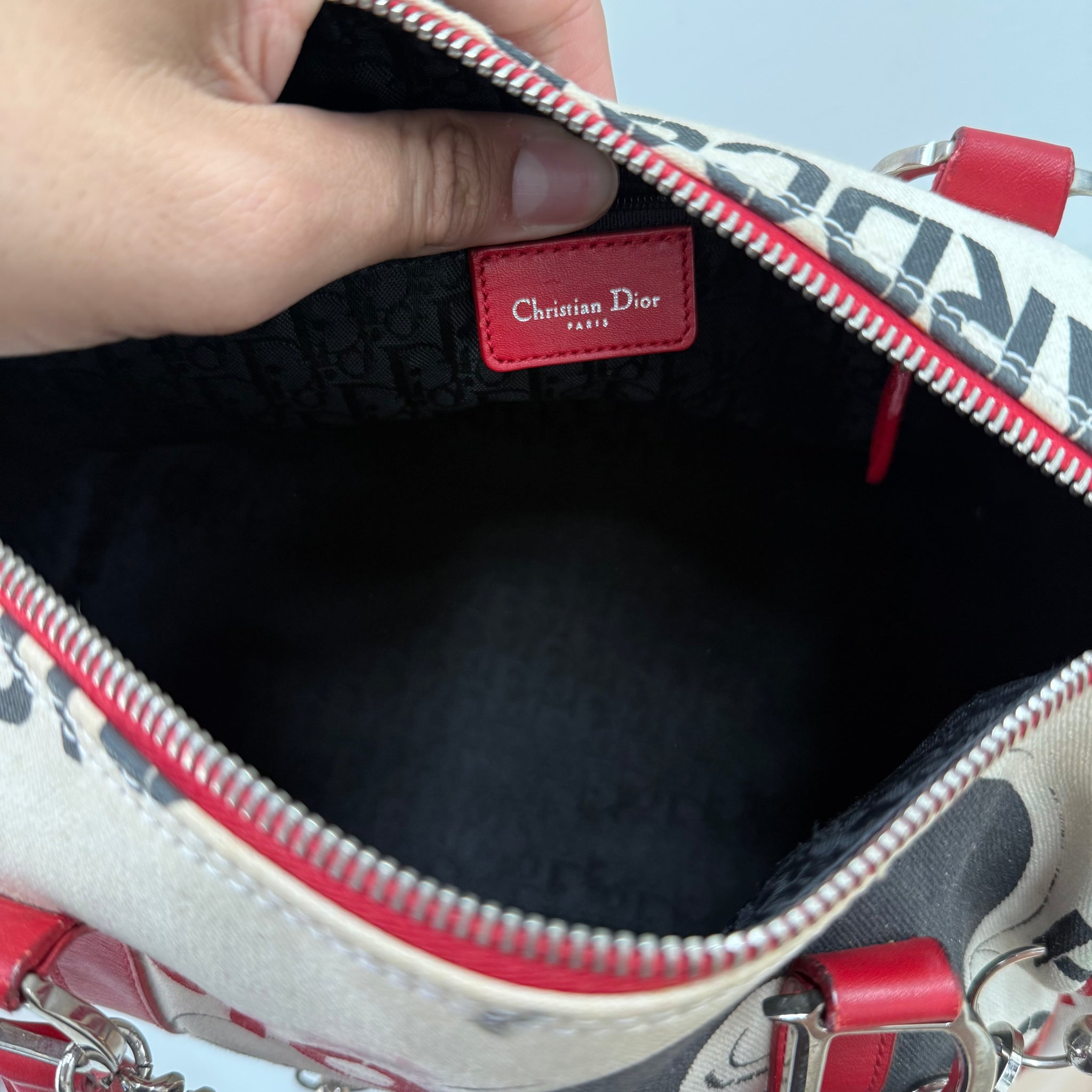 Dior Hardcore Pop Line Hand Bag Canvas White