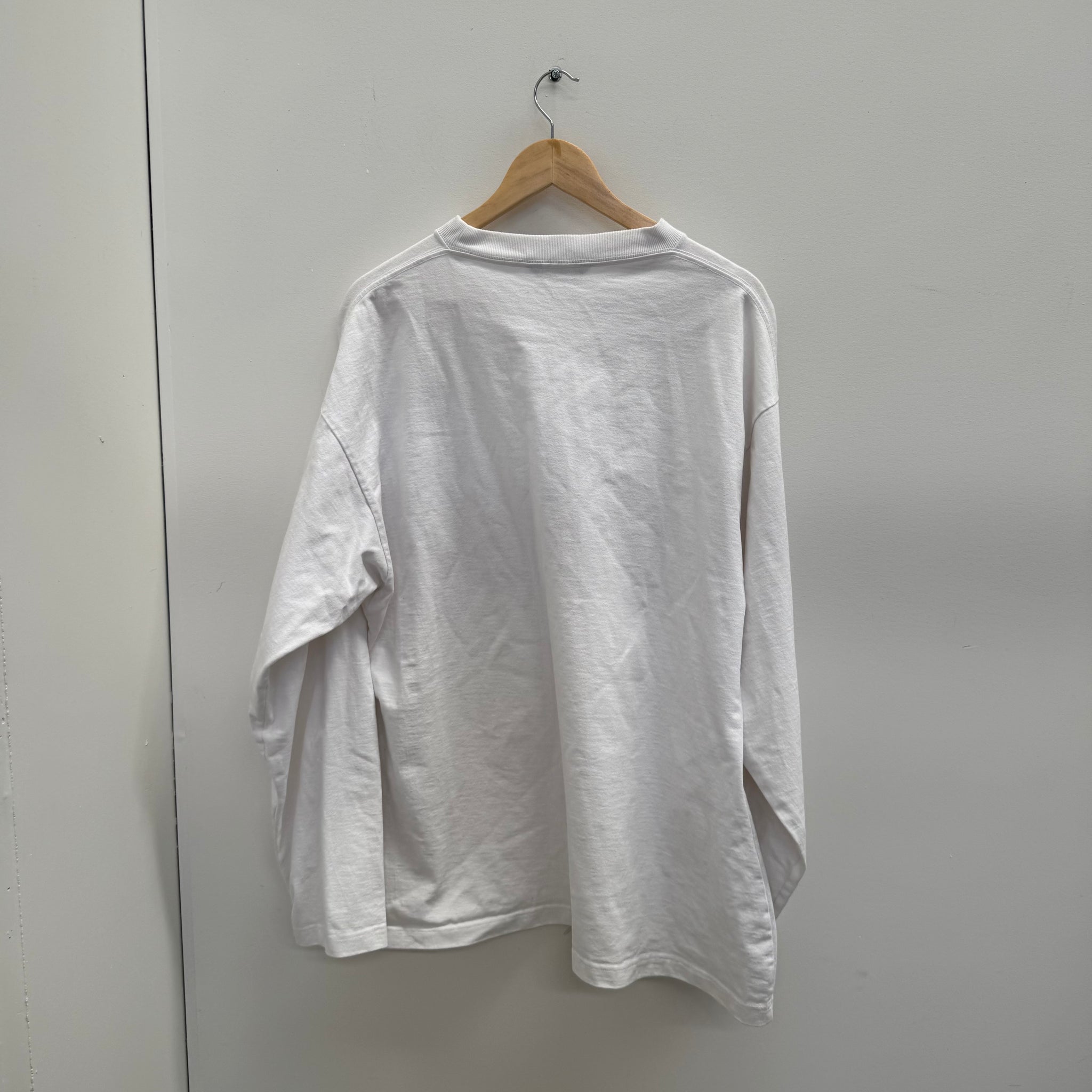 Balenciaga Curved Logo Long Sleeve T-Shirt (fits L-XL)