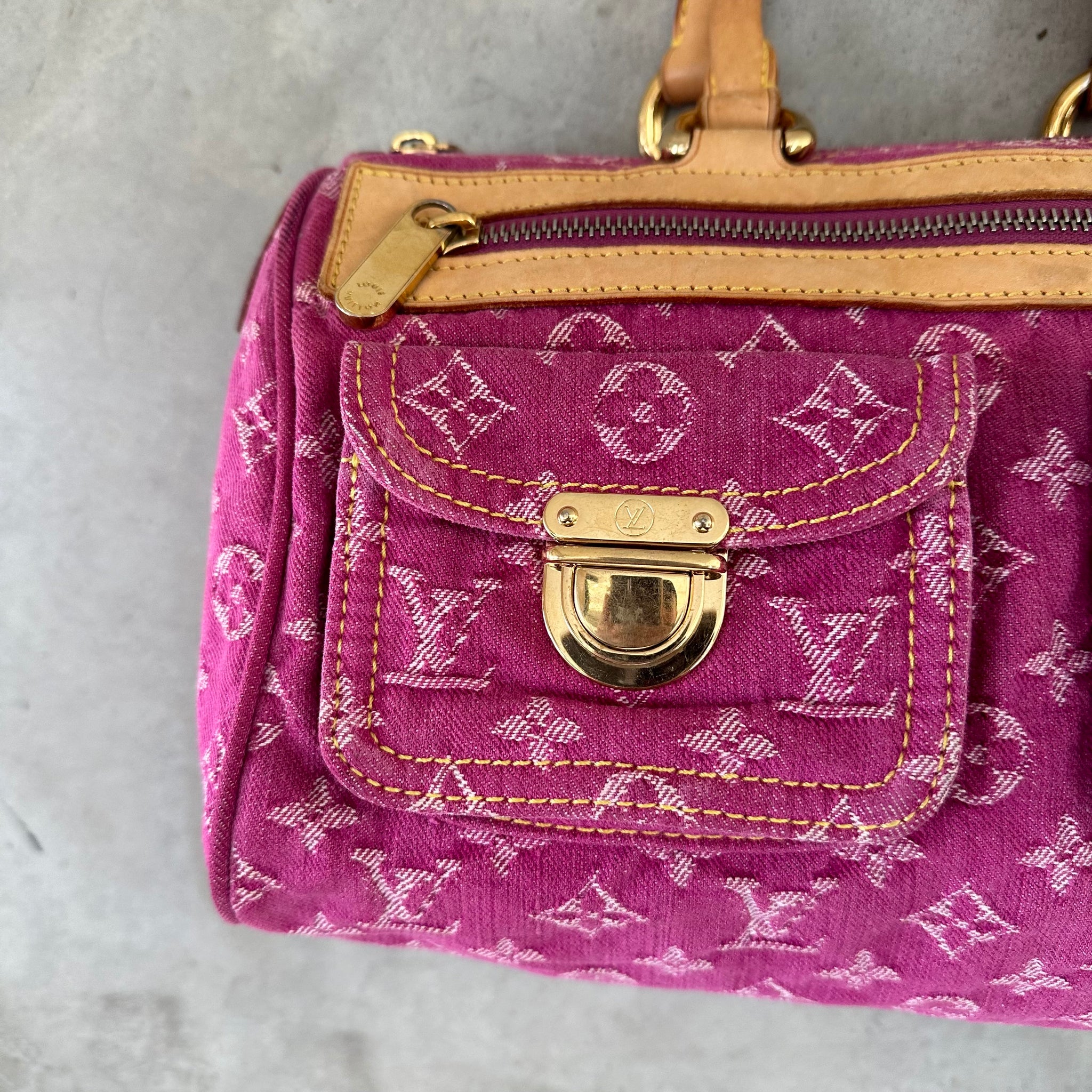 Louis Vuitton Pink Denim Monogram Denim Neo Speedy Bag
