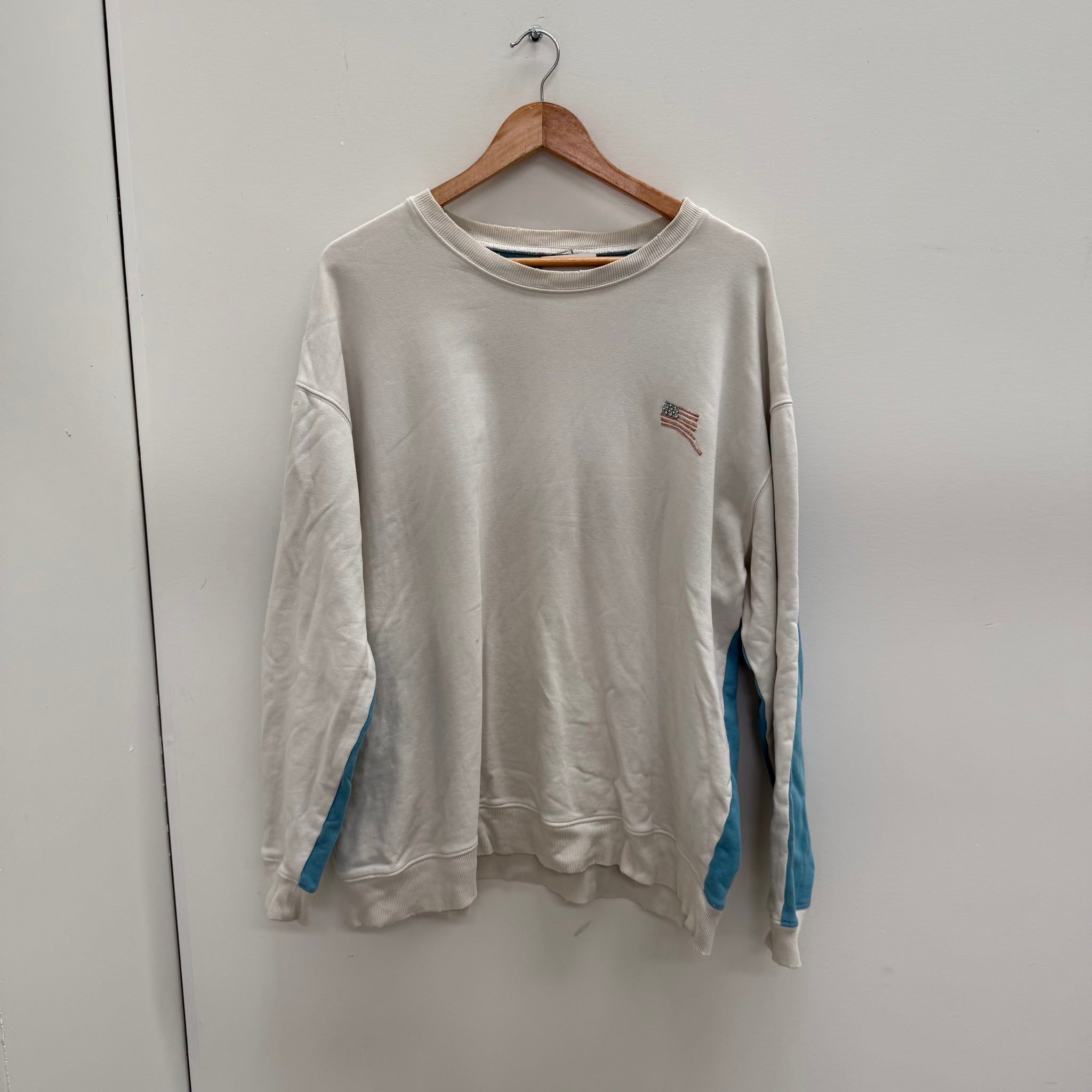 Kapital Skeleton Two Tone Crewneck White/Blue (fits Size L)