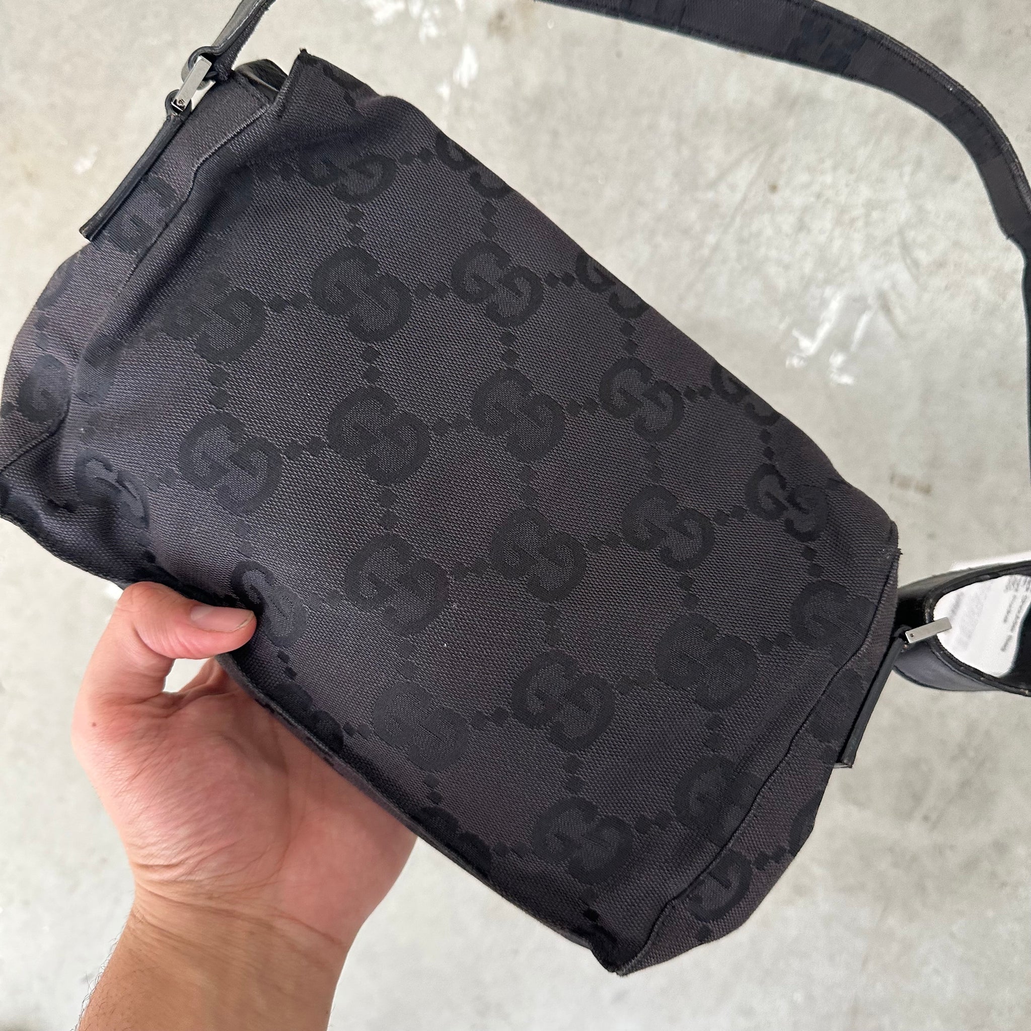 Gucci Black Shoulder Bag with Front Zip