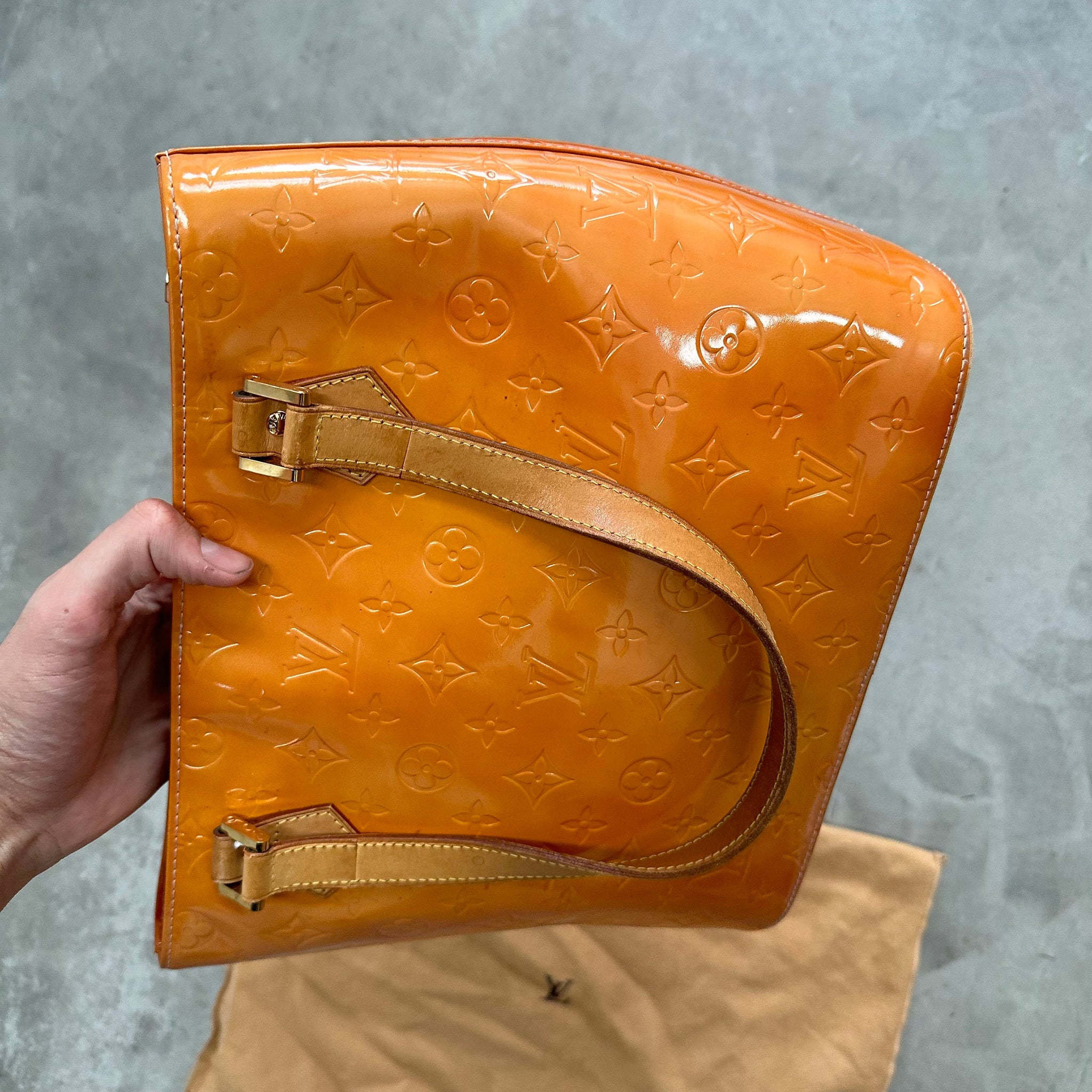 Louis Vuitton Vernis Yellow Houston Shoulder Bag