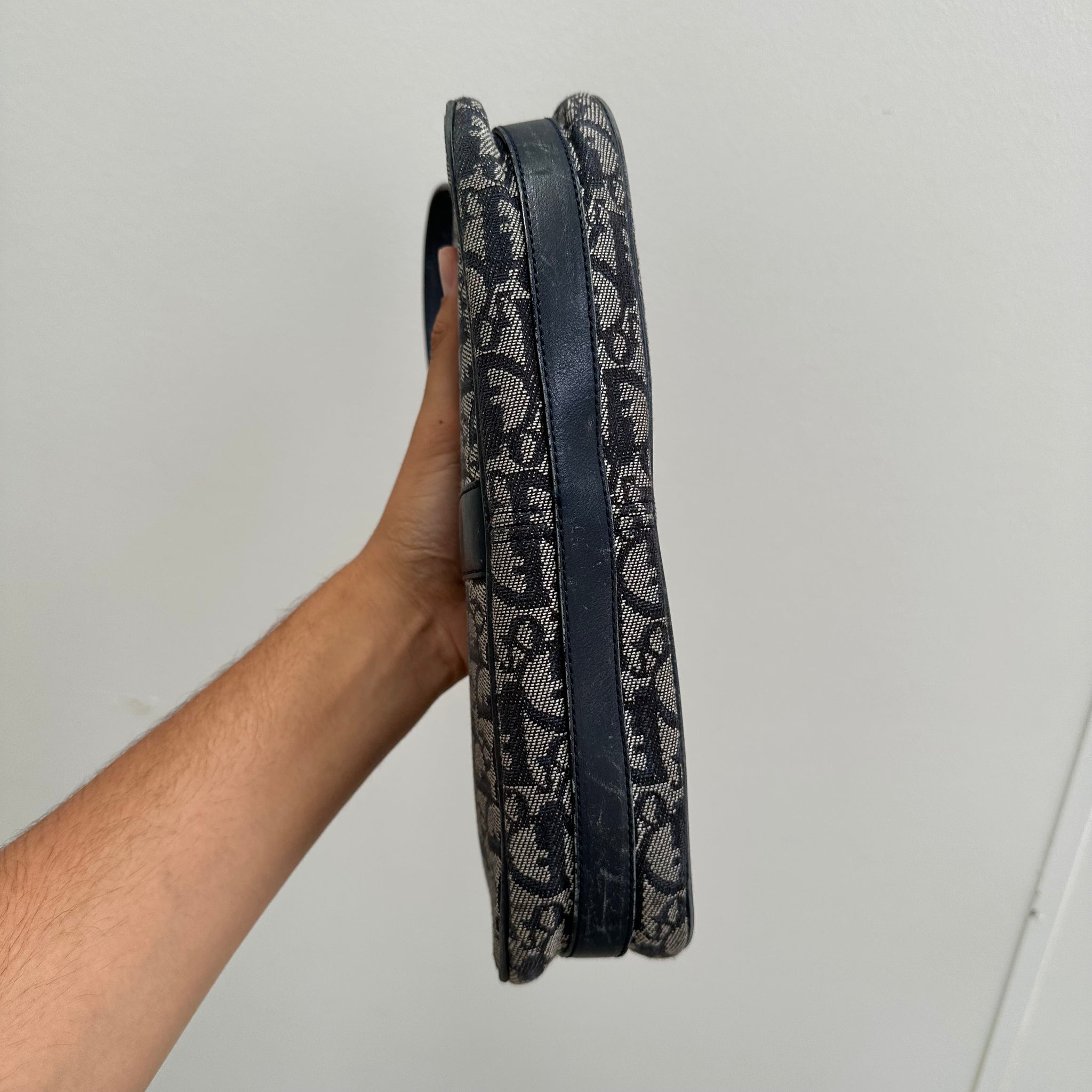 Dior Vintage Trotter Shoulder Bag Diorissimo Canvas