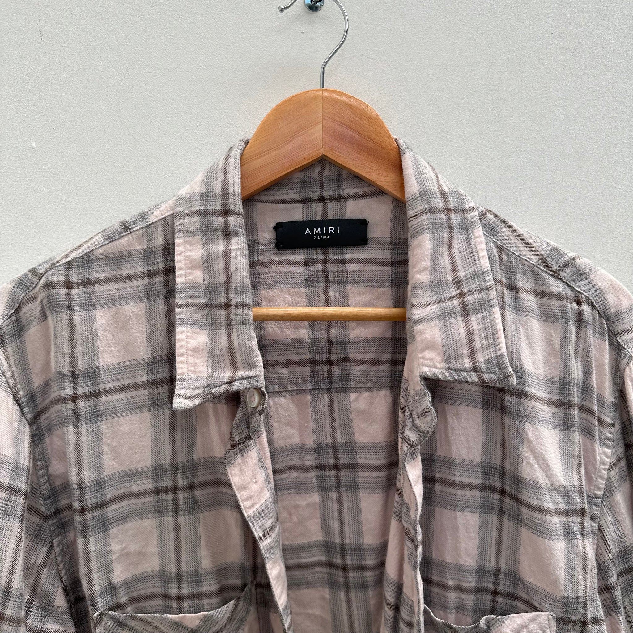Amiri Light Pink Flannel Shirt (fits L-XL)