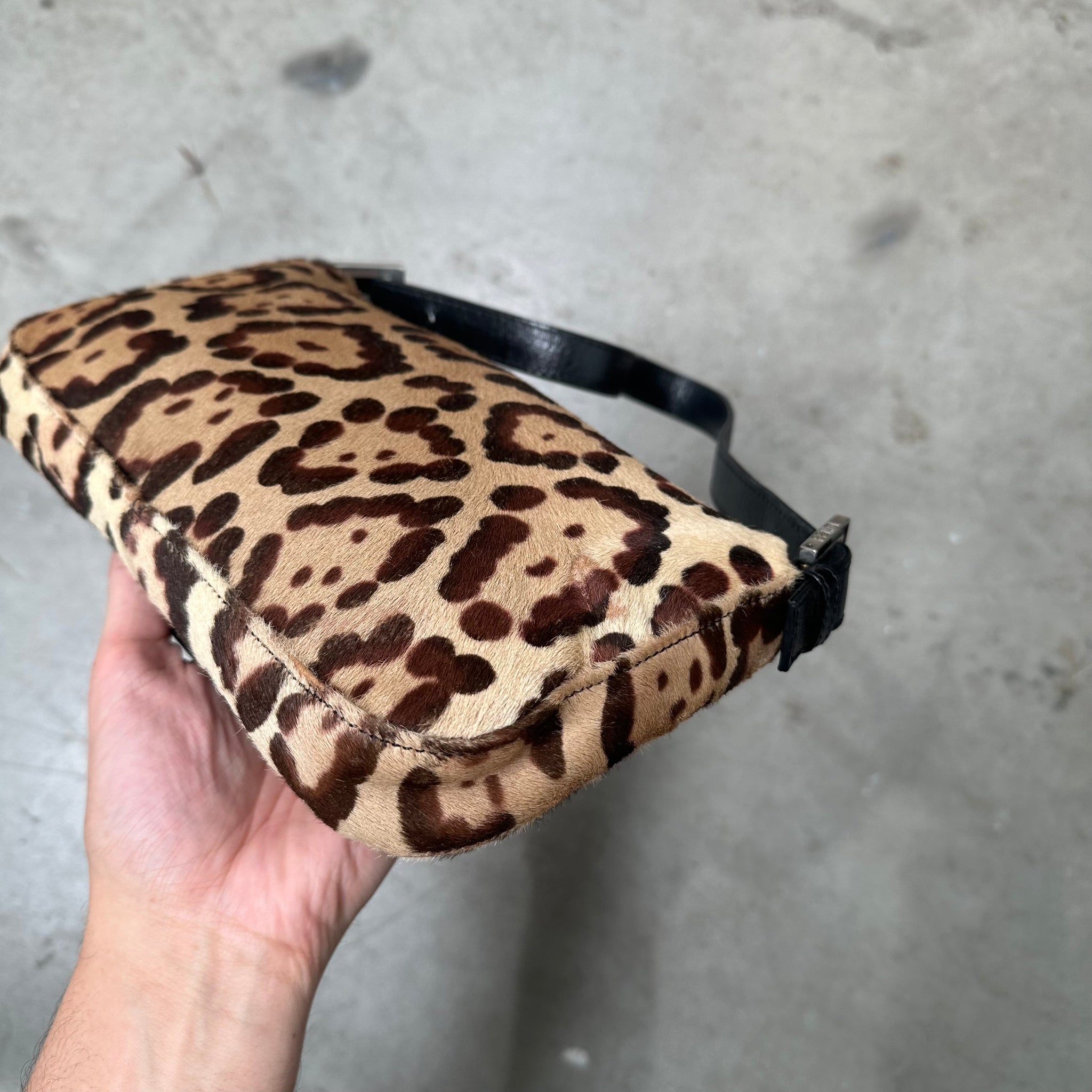 Fendi Leopard Print Baguette Bag