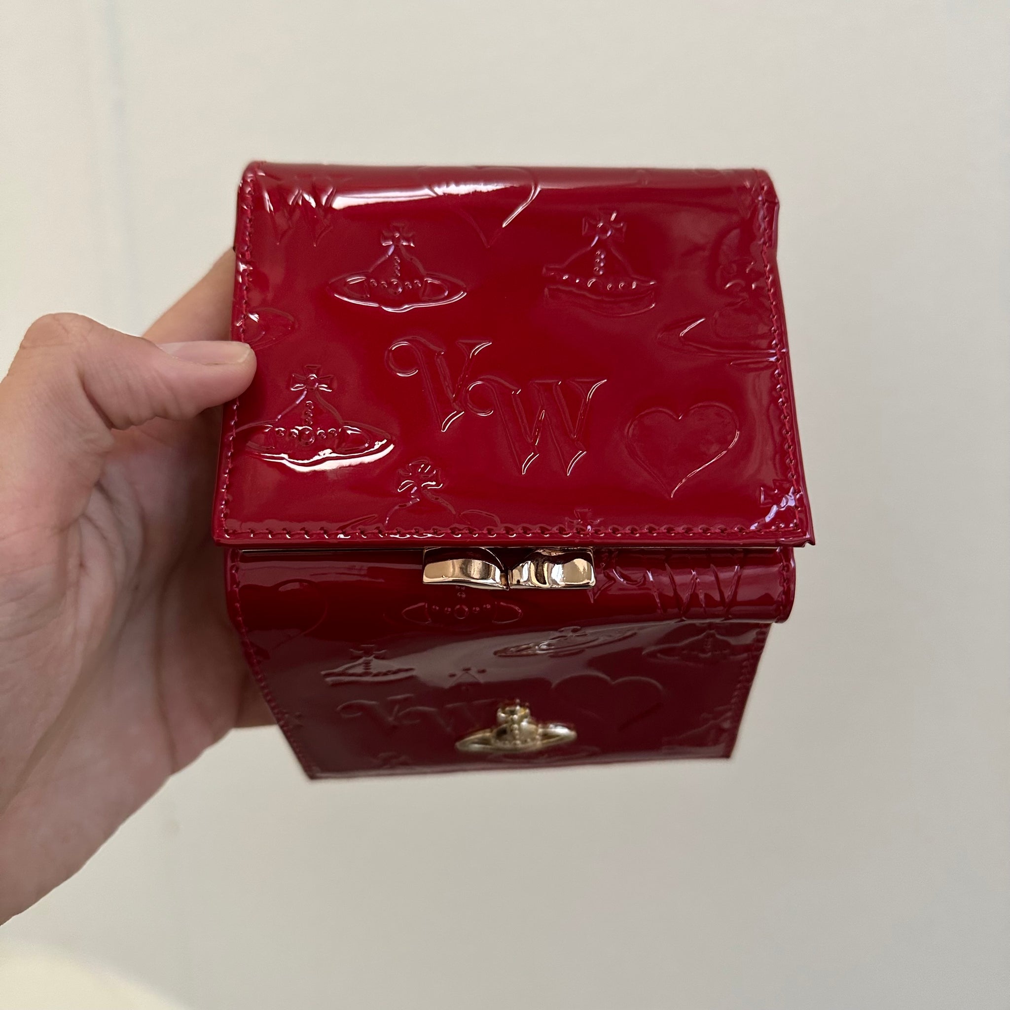 Vivienne Westwood Enamel Red Trifold Wallet