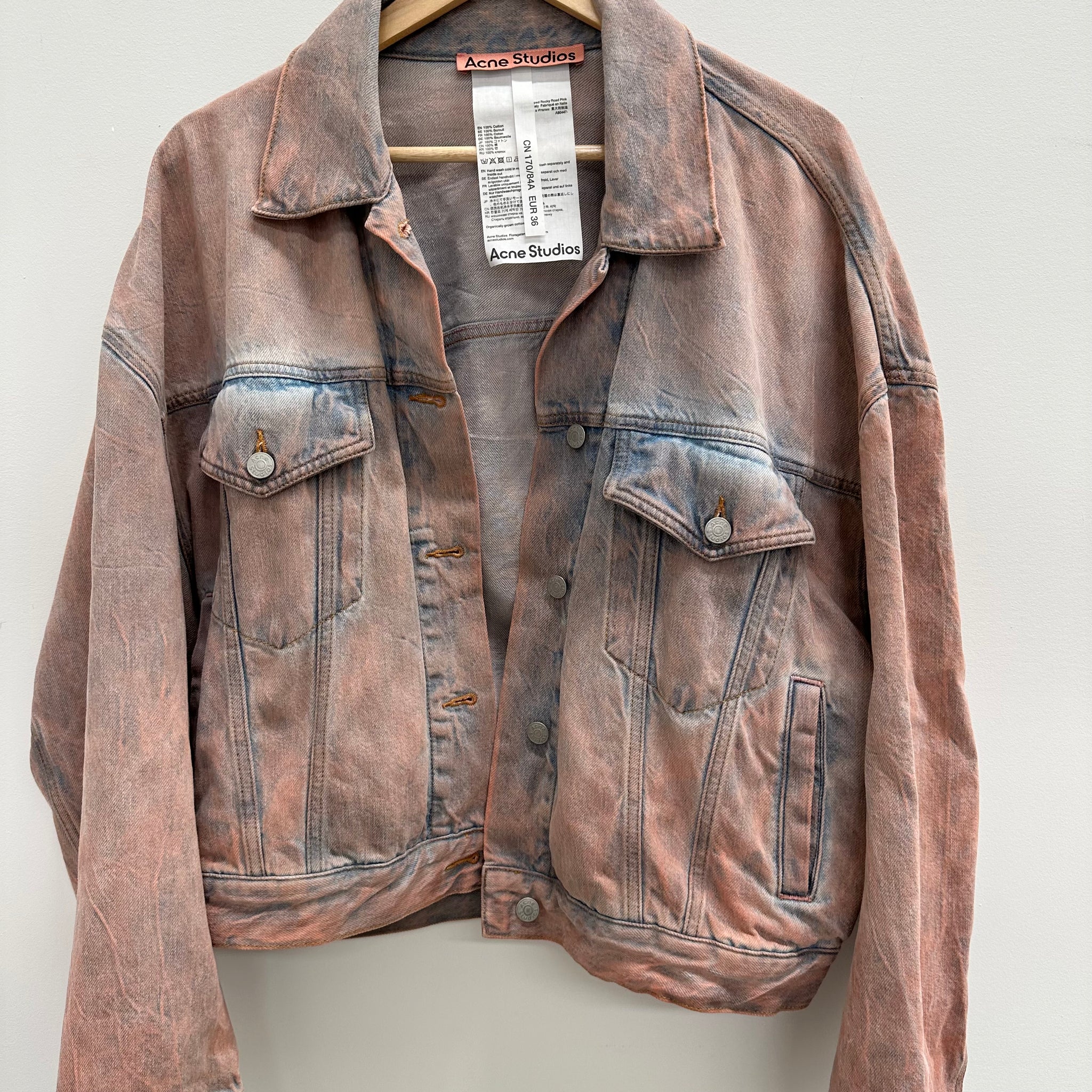 Acne Studios Relax Cropped Rocky Road Denim Jacket