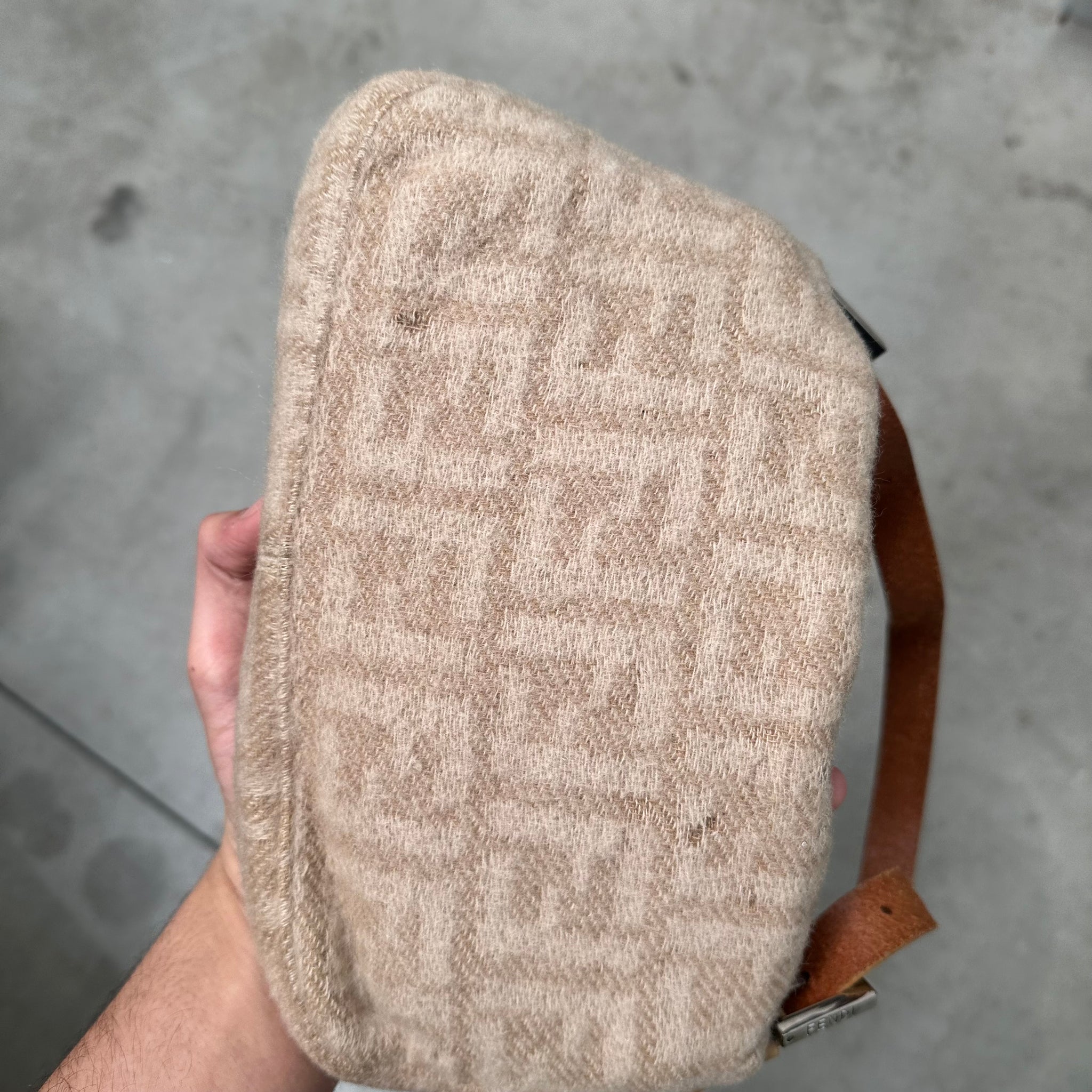 Fendi Wool Baguette Shoulder Bag