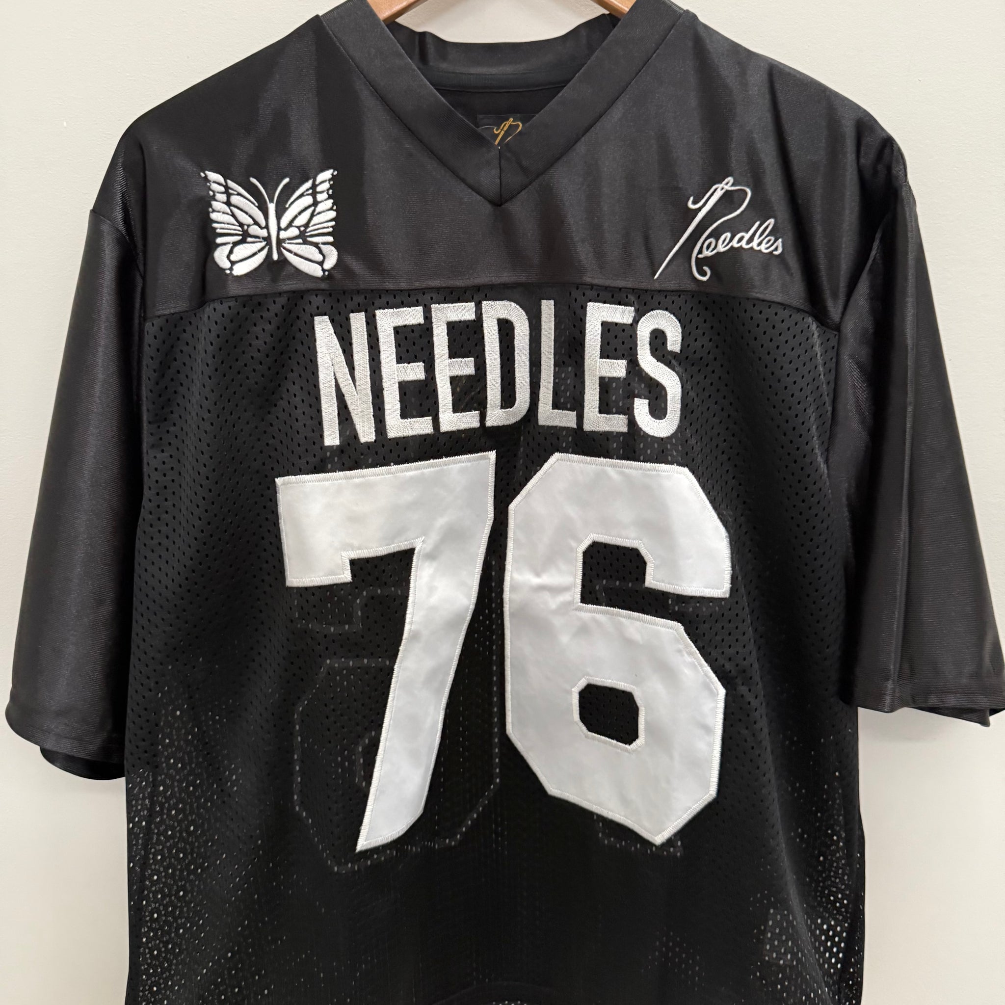 Needles Beams Exclusive Black Logo Jersey (Size M)