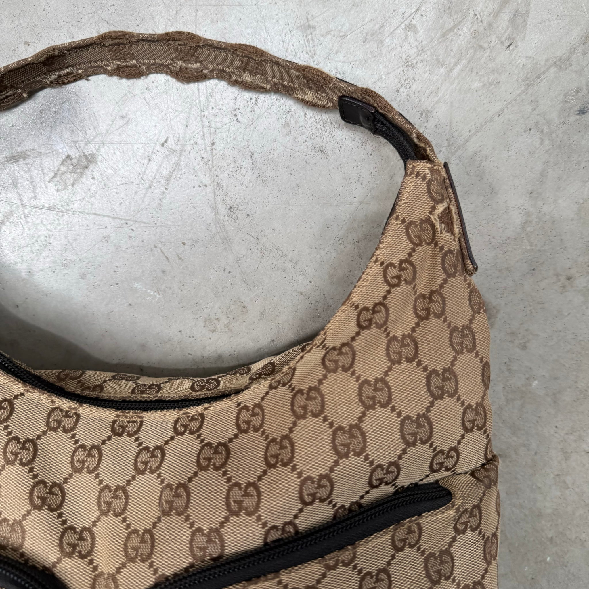 Gucci Brown GG Canvas Shoulder Bag Beige