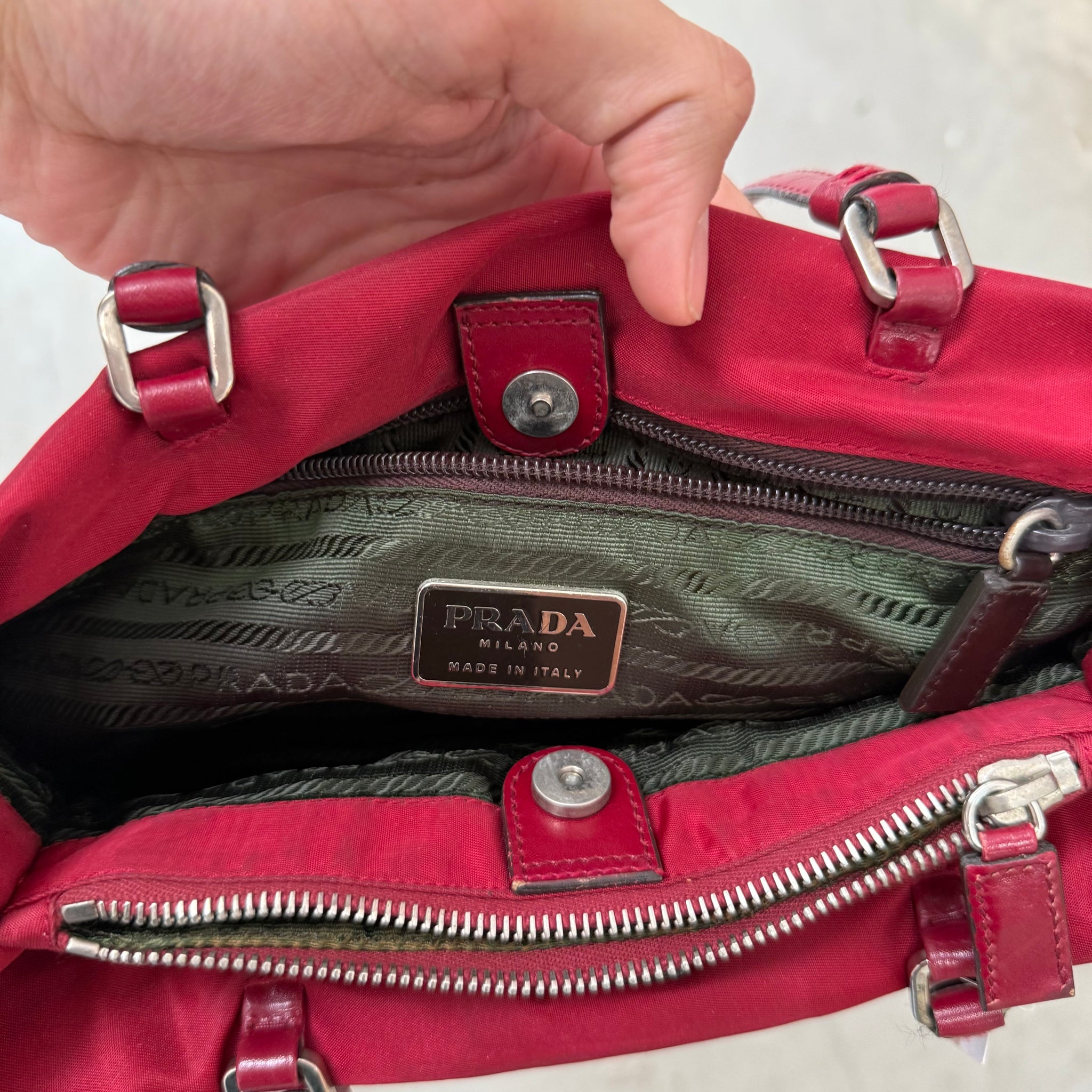Prada Nylon Red Long Strap Shoulder Bag