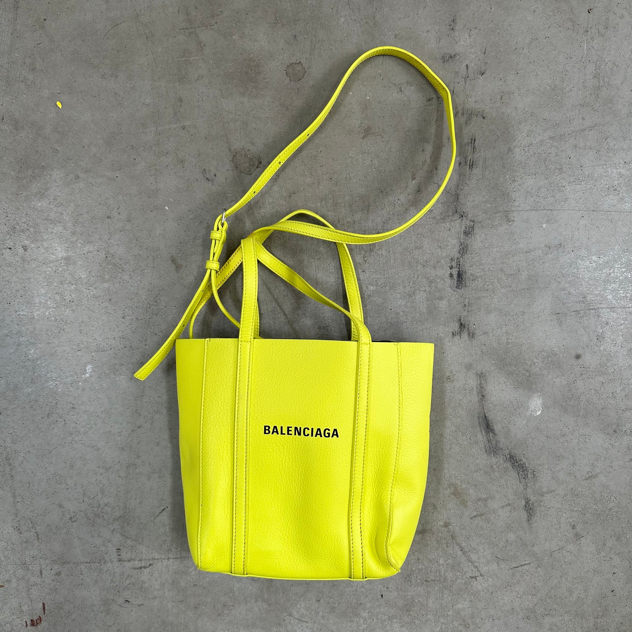 Balenciaga Yellow XXS Everyday Leather Shopping Tote