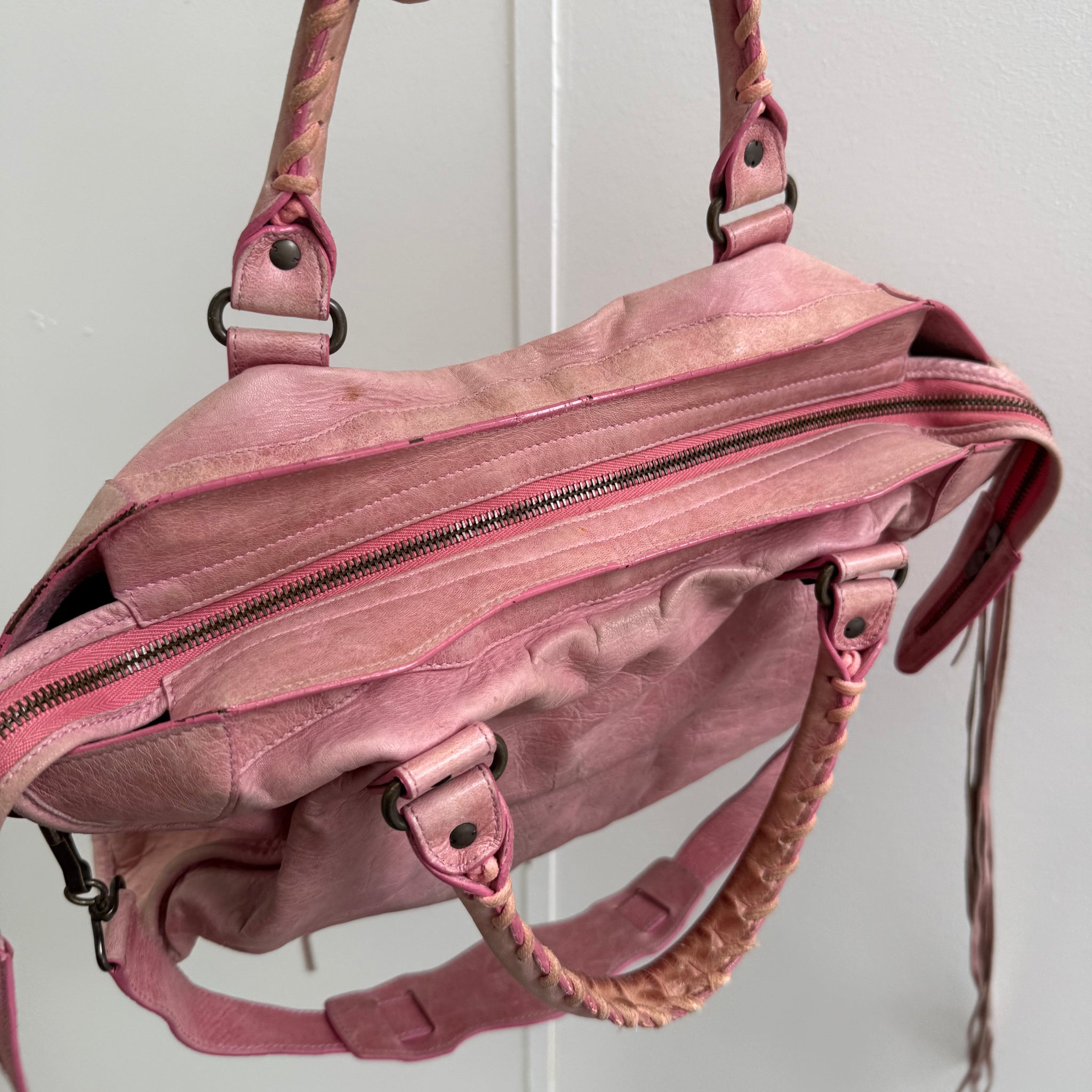 Balenciaga Pink Leather City Bag