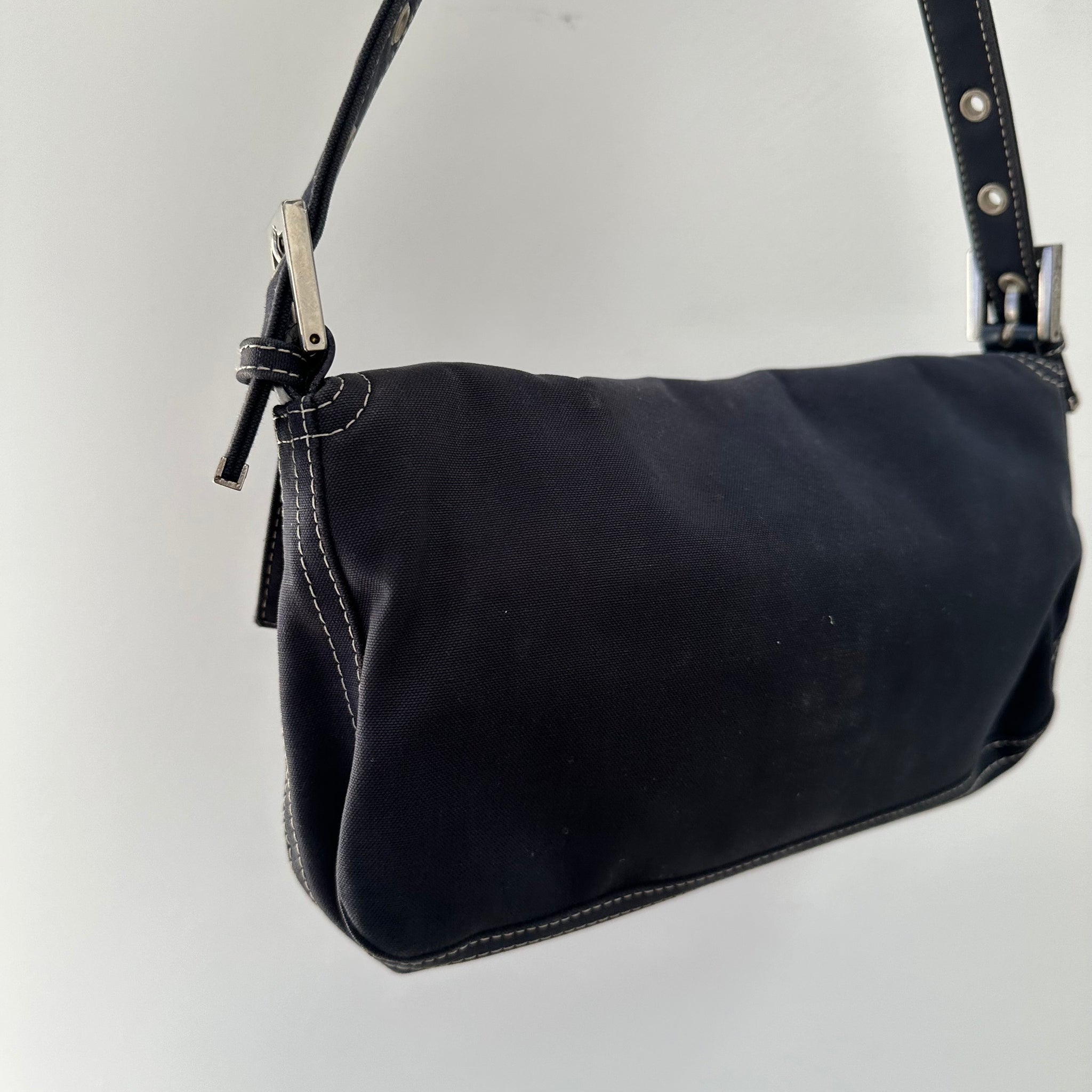 Fendi Denim Blue Baguette Bag