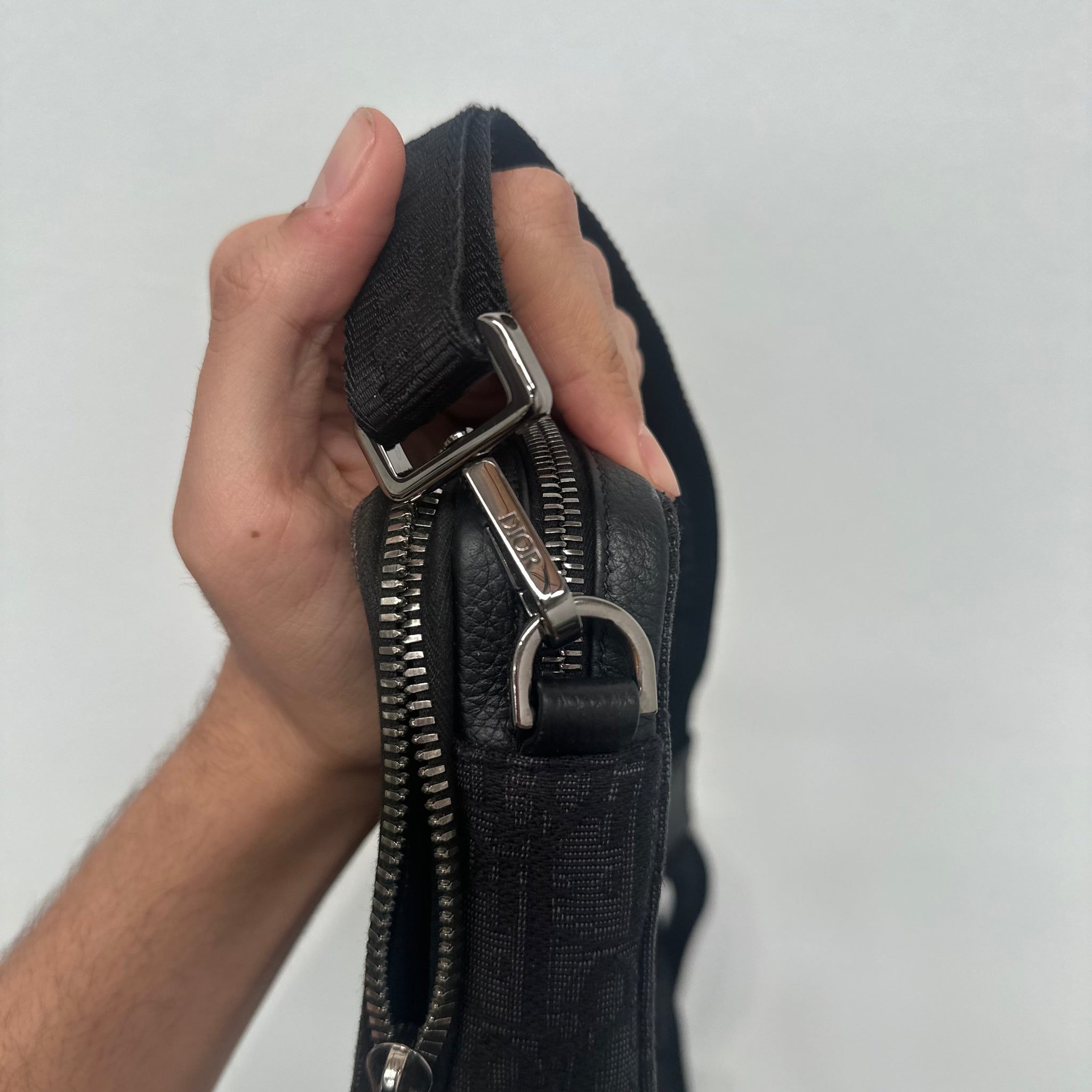 Dior Oblique Jacquard Crossbody Bag Black