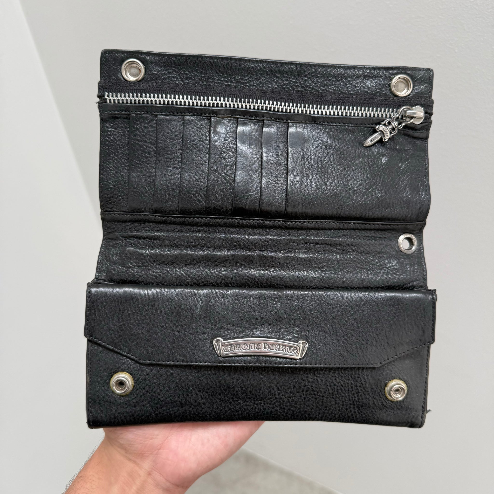 Chrome Hearts Double Button Snap Wallet Black