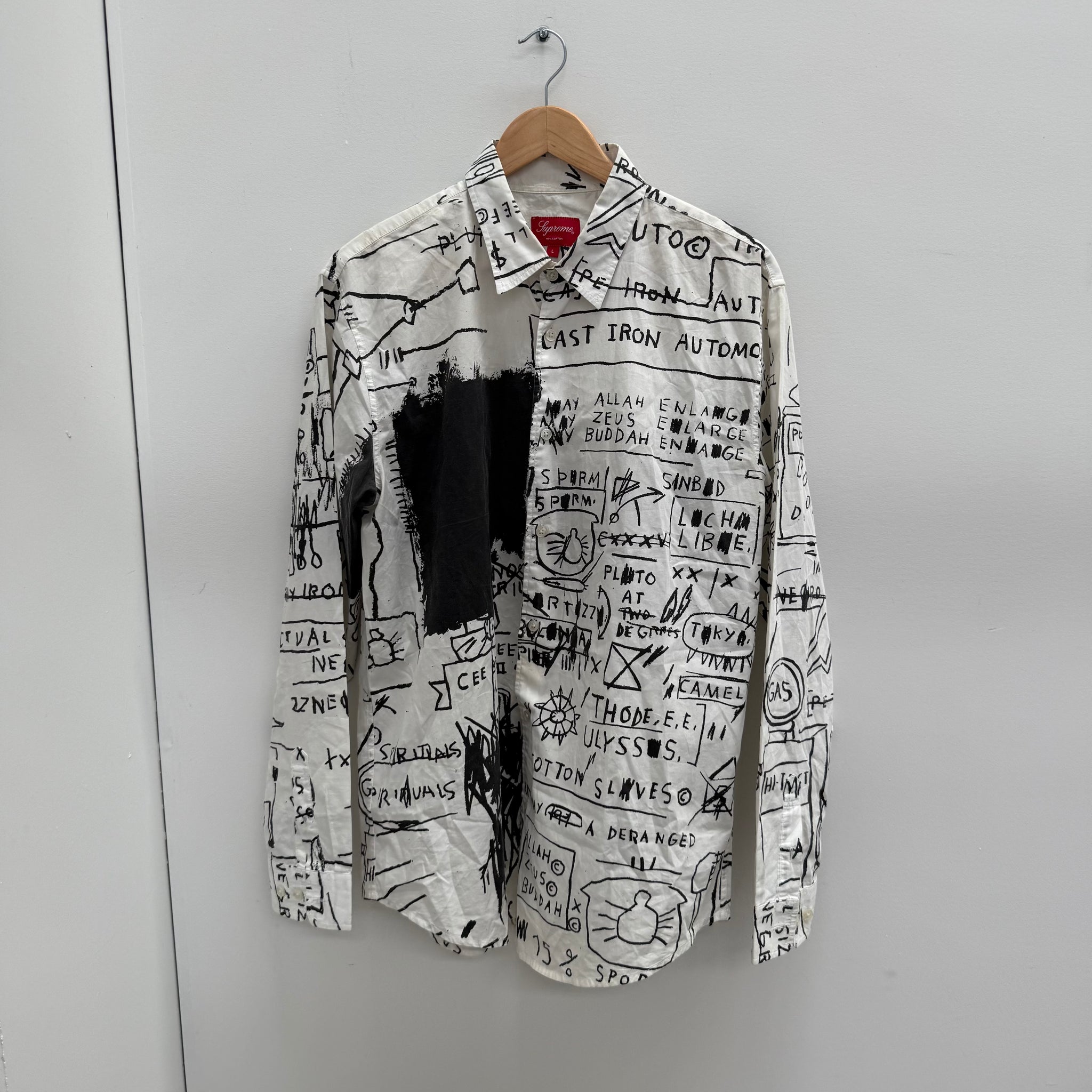 Supreme Jean-Michel Basquit Button Up Shirt White (Size L)
