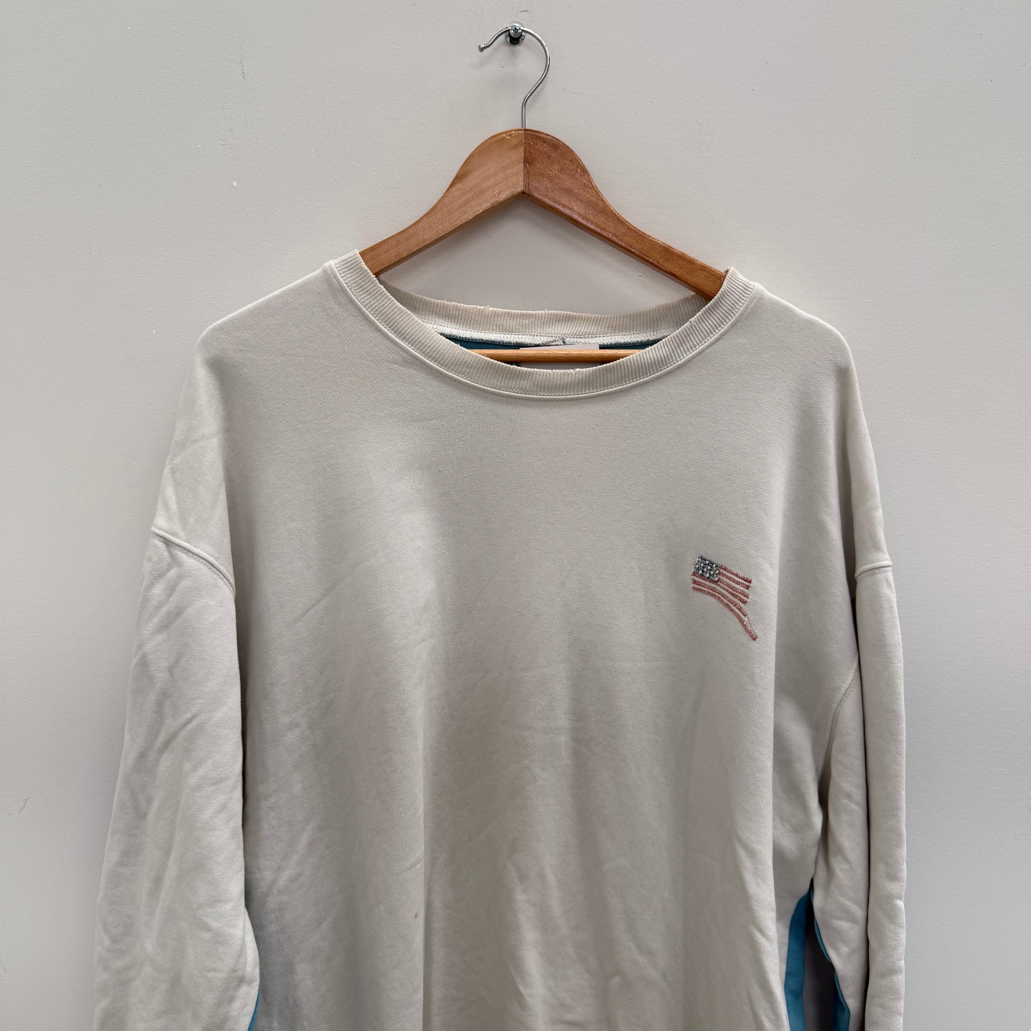 Kapital Skeleton Two Tone Crewneck White/Blue (fits Size L)