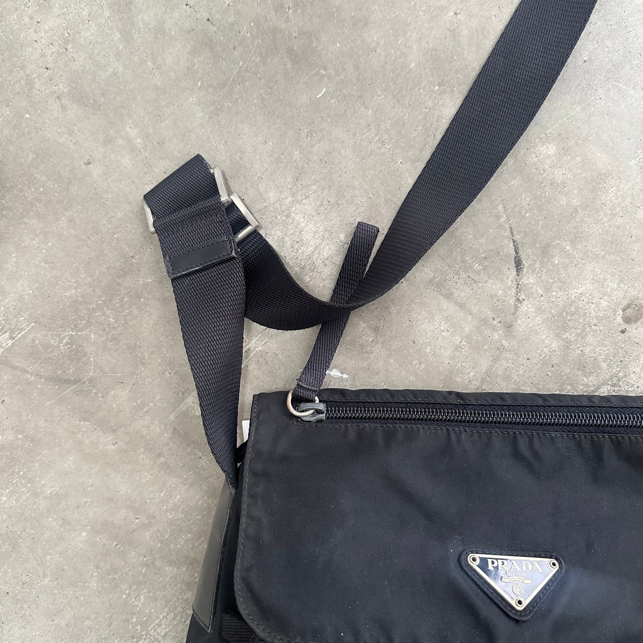 Prada Black Crossbody/Messenger Front Buckle Bag
