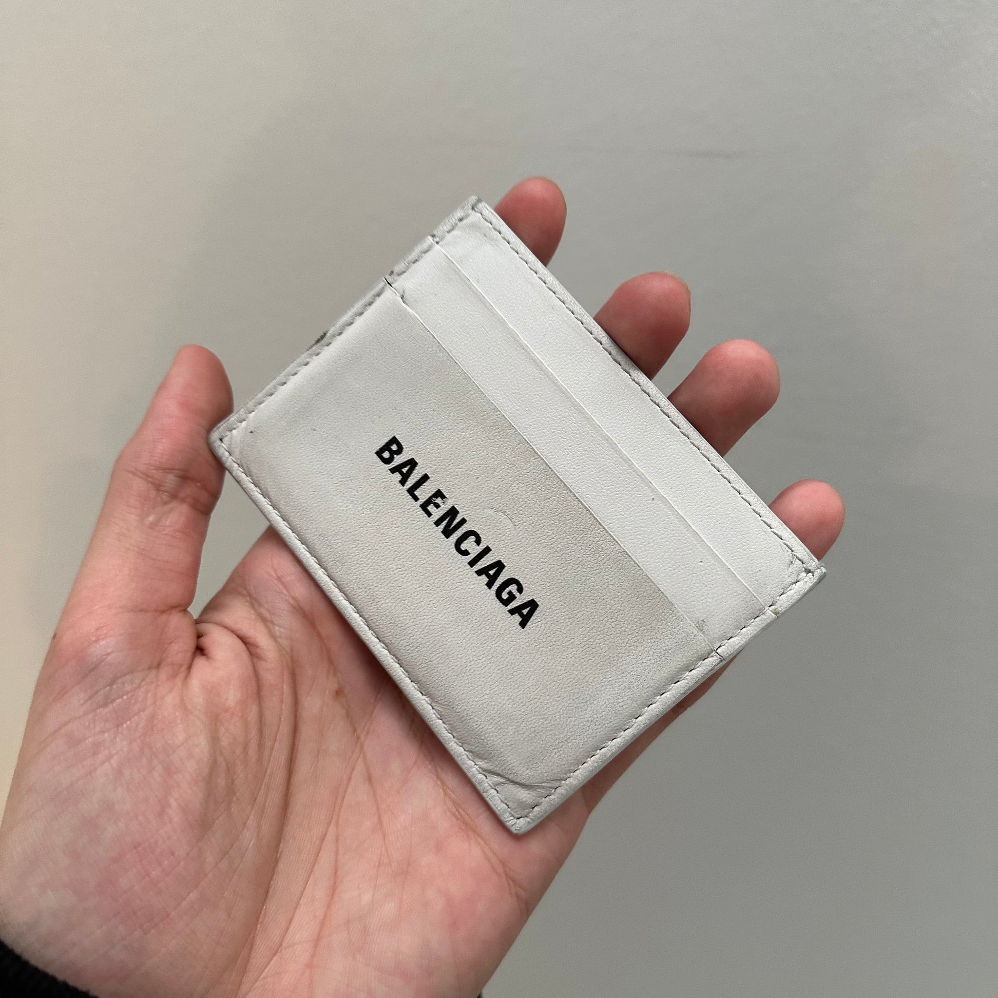 Balenciaga White Logo Card Holder