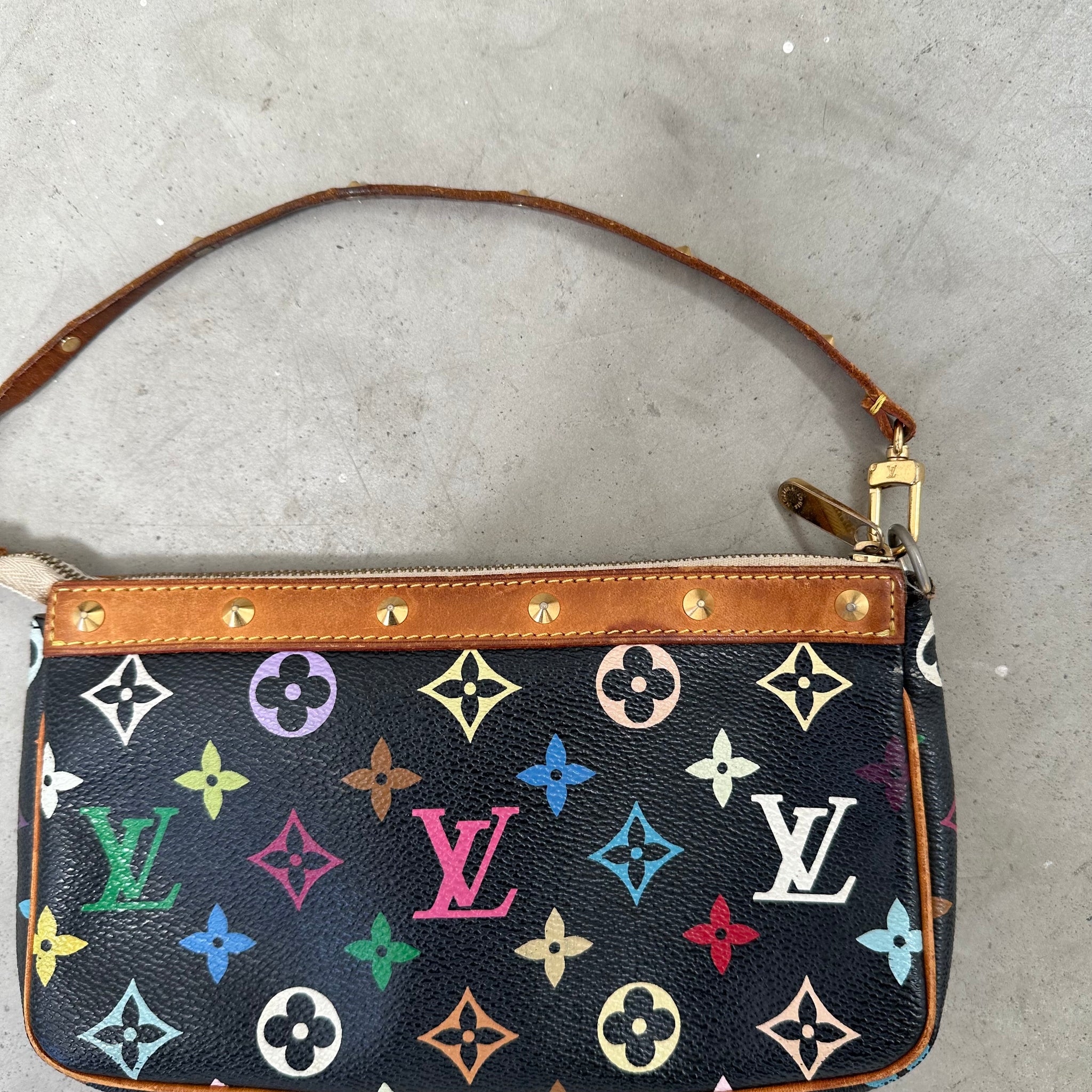 Louis Vuitton Murakami Multicolor Pochette Bag Black