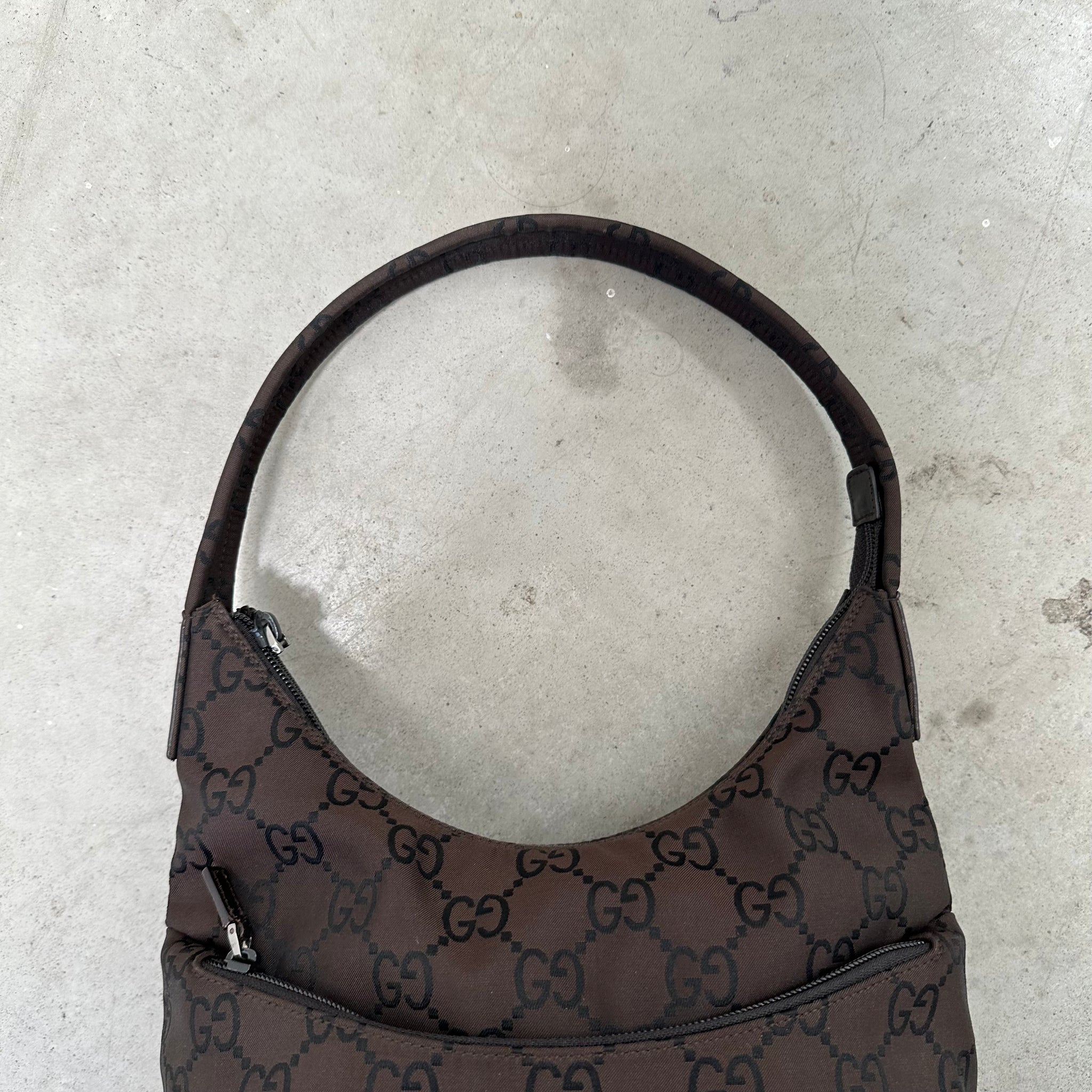 Gucci GG Print Shoulder Bag Brown