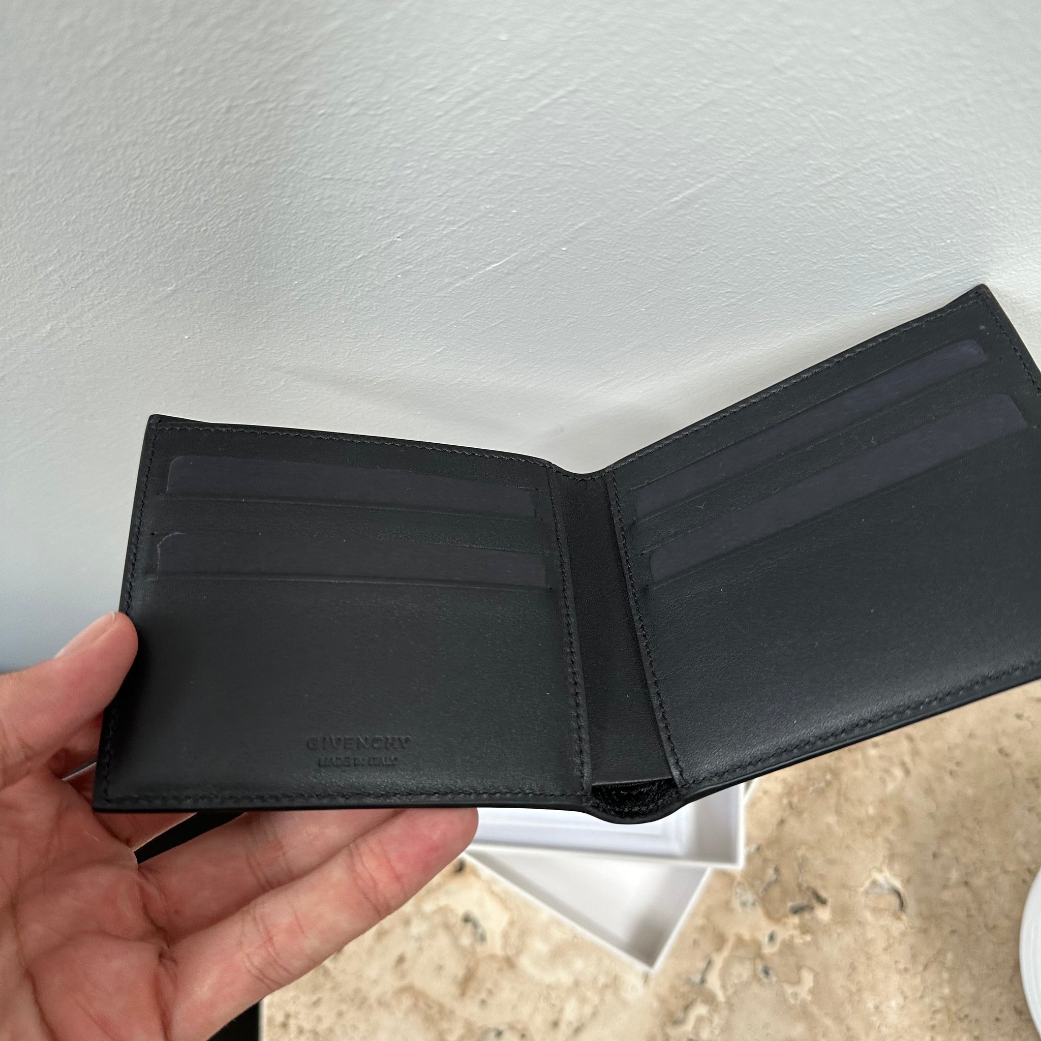 Givenchy Black Logo Bi Fold Wallet