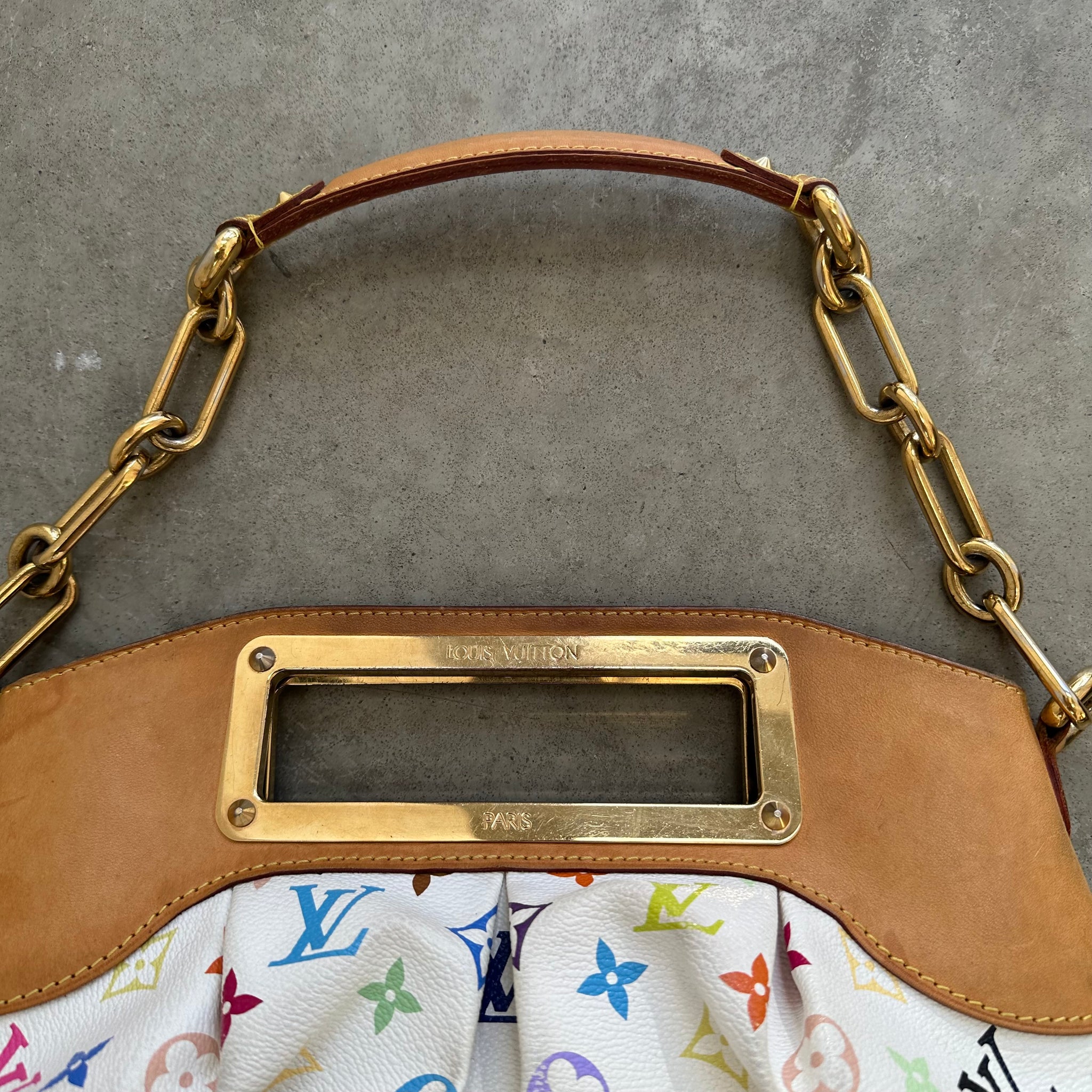Louis Vuitton Takashi Murakami Multicolour Judy PM Shoulder Bag White