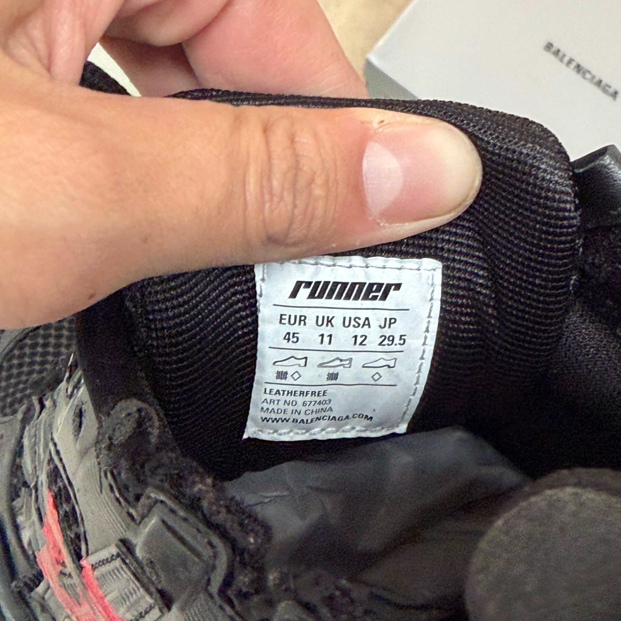Balenciaga Black Graffiti Runner Sneaker (EU45/US12)