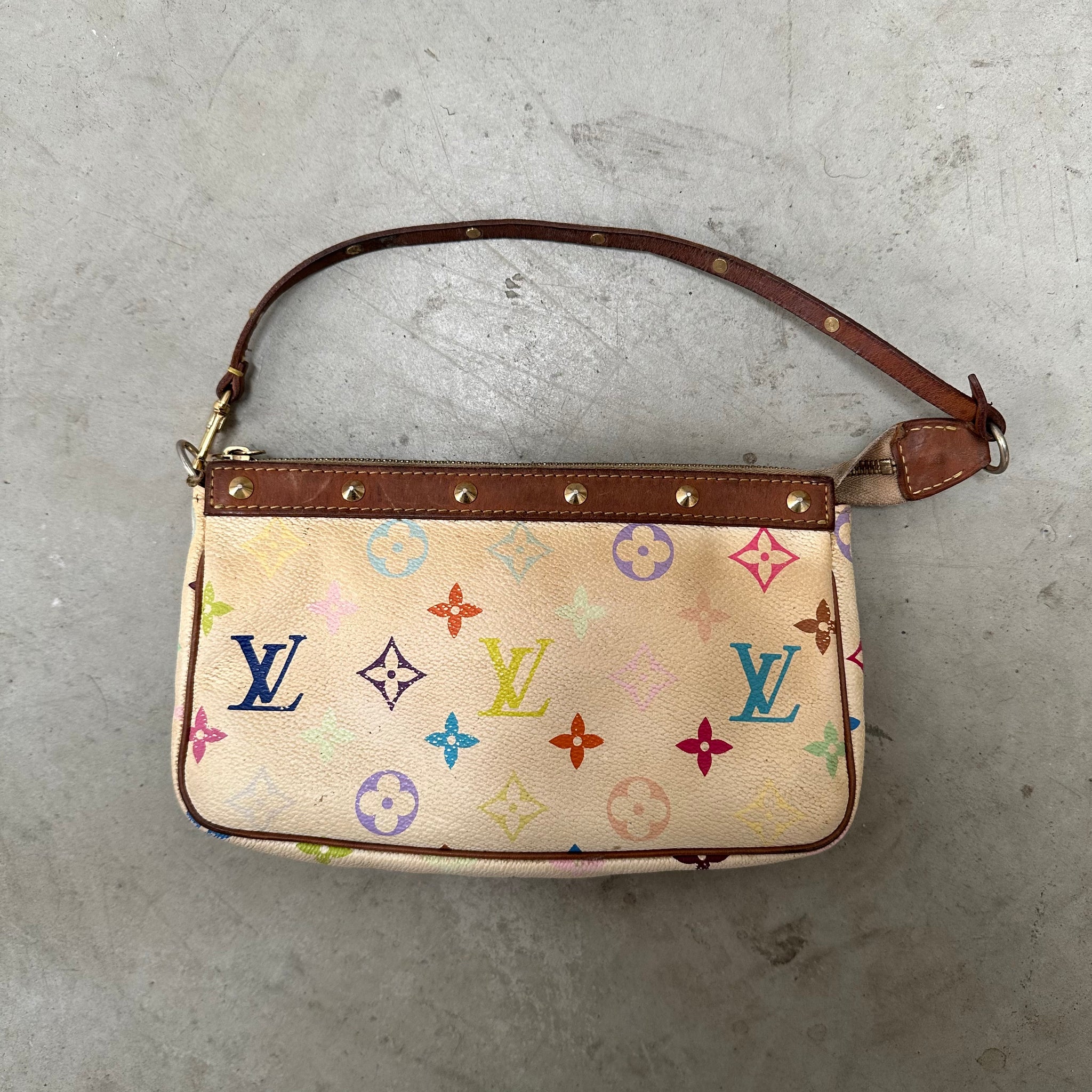 Louis Vuitton Murakami Multicolor Pochette Bag White