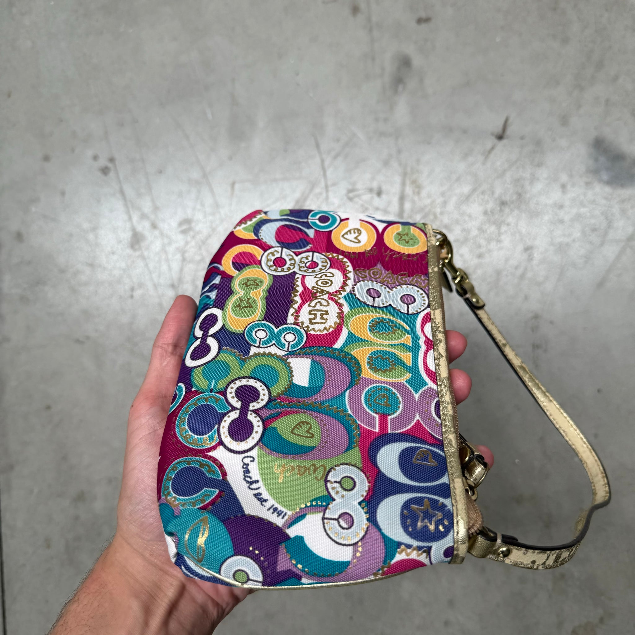 Coach Signature Jazzy Poppy Multi Canvas Handbag